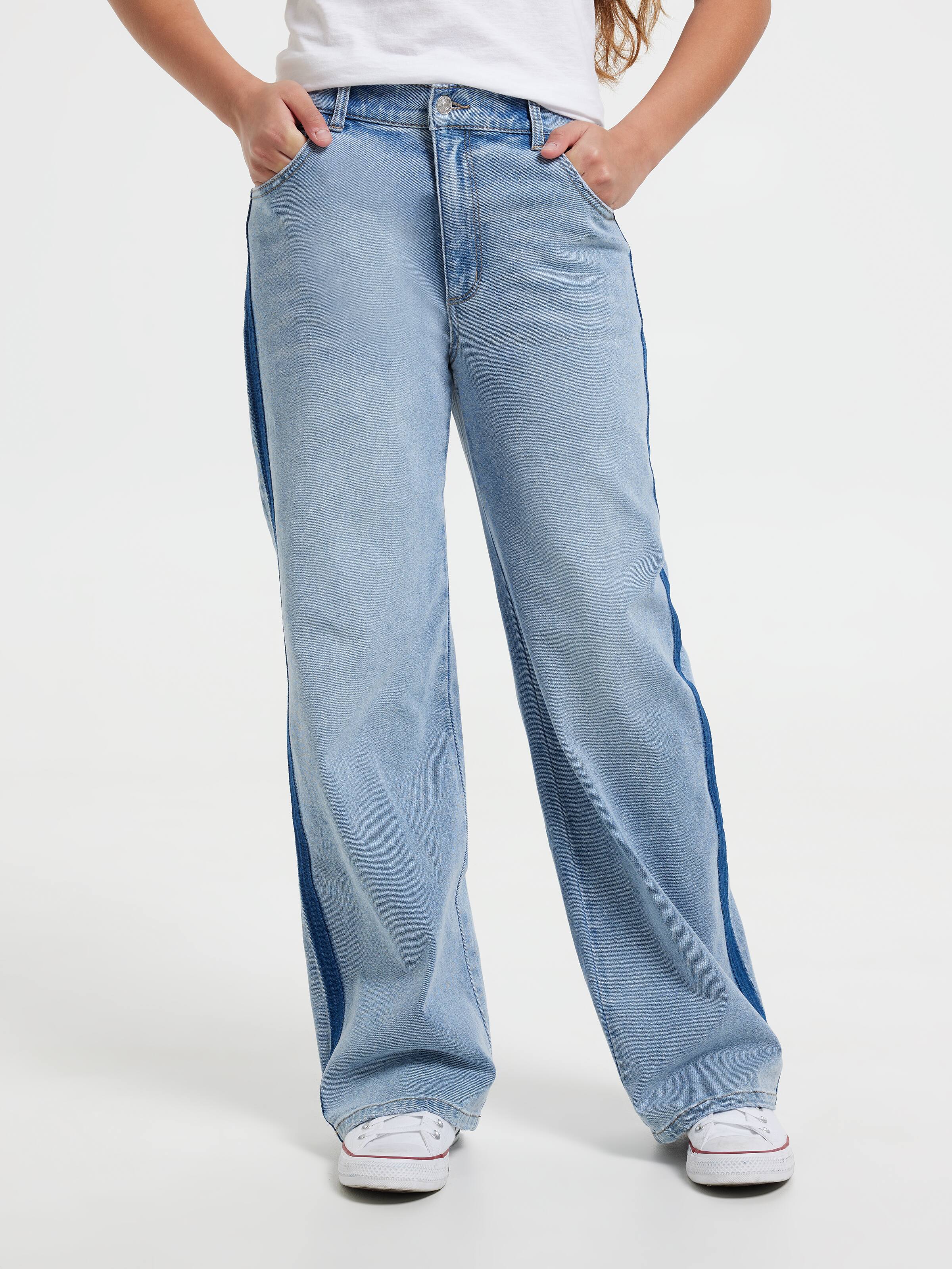 Girls Violet Denim Stripe Jean