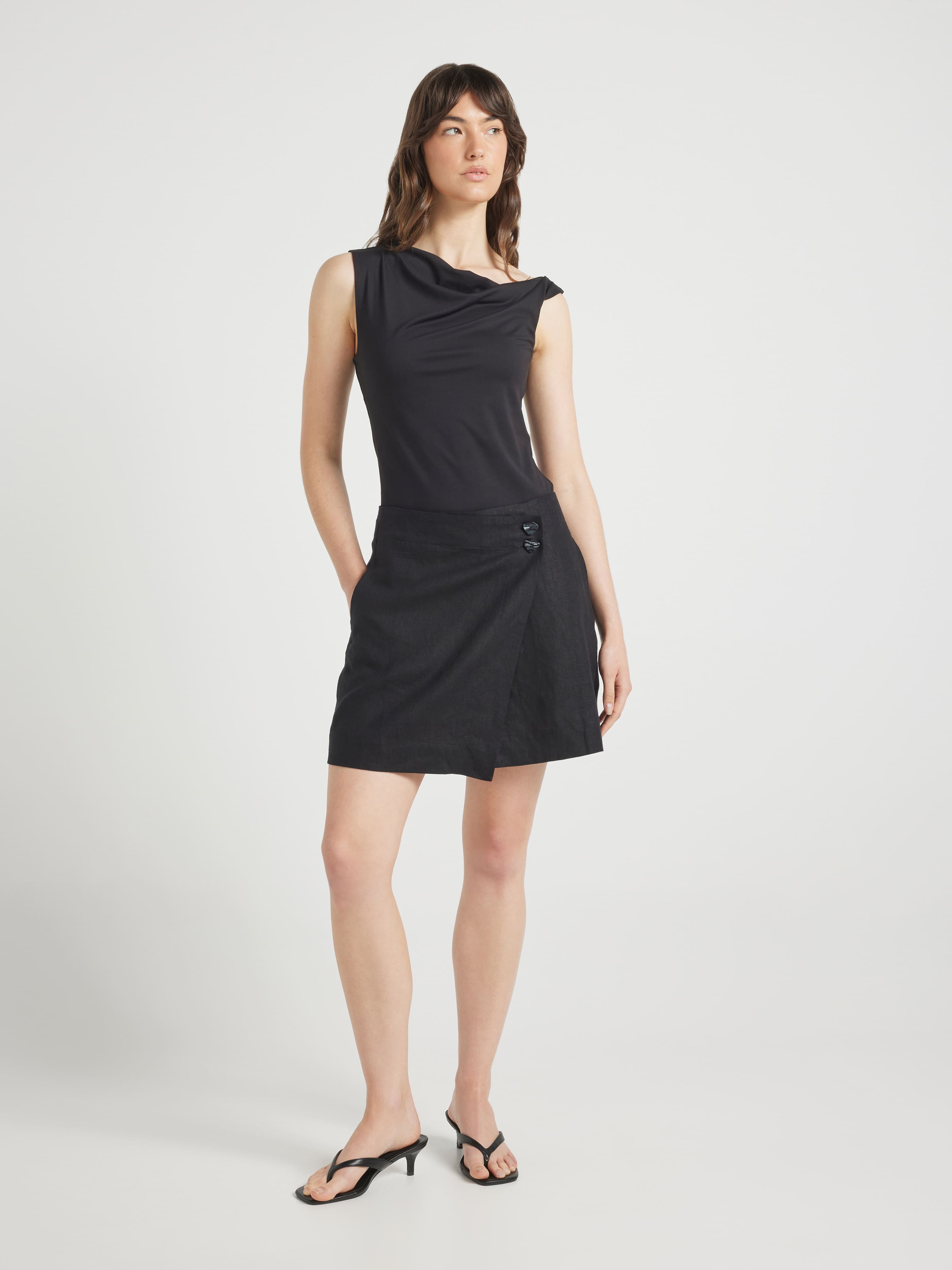 Hallie Linen Wrap Skort