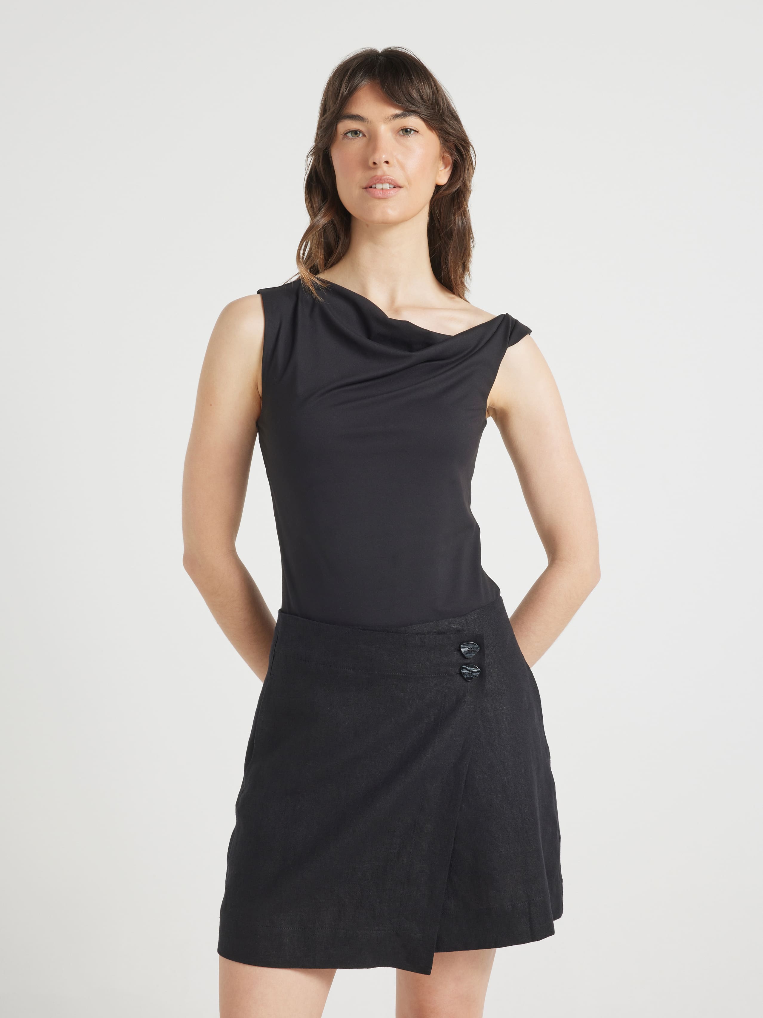 Hallie Linen Wrap Skort