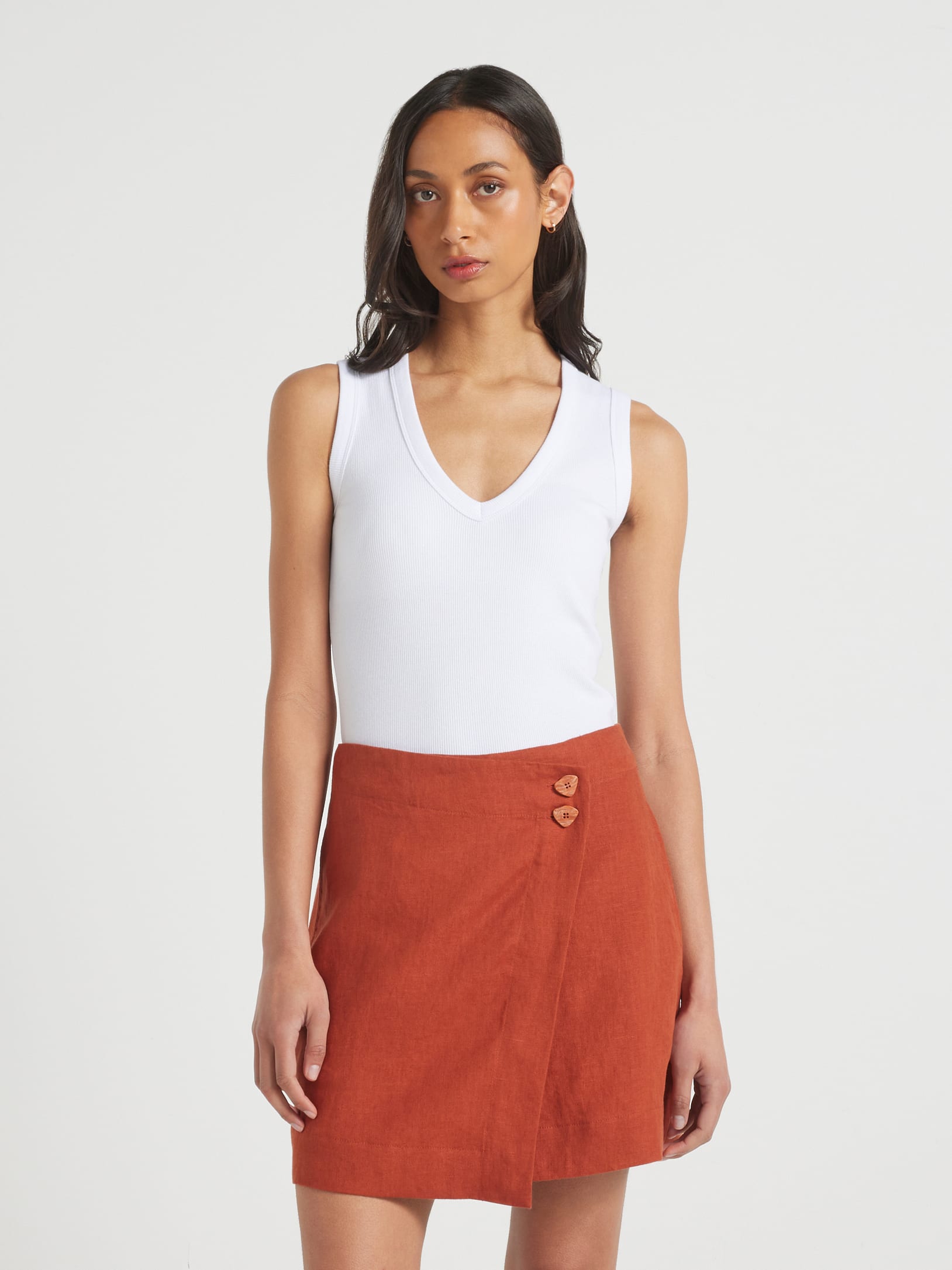 Hallie Linen Wrap Skort