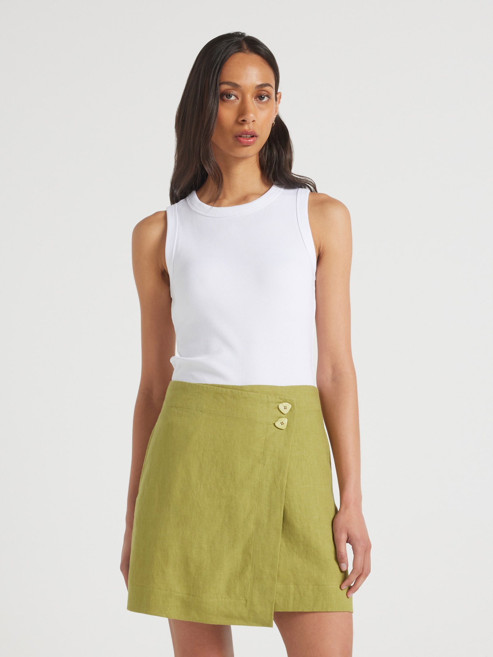 Hallie Linen Wrap Skort