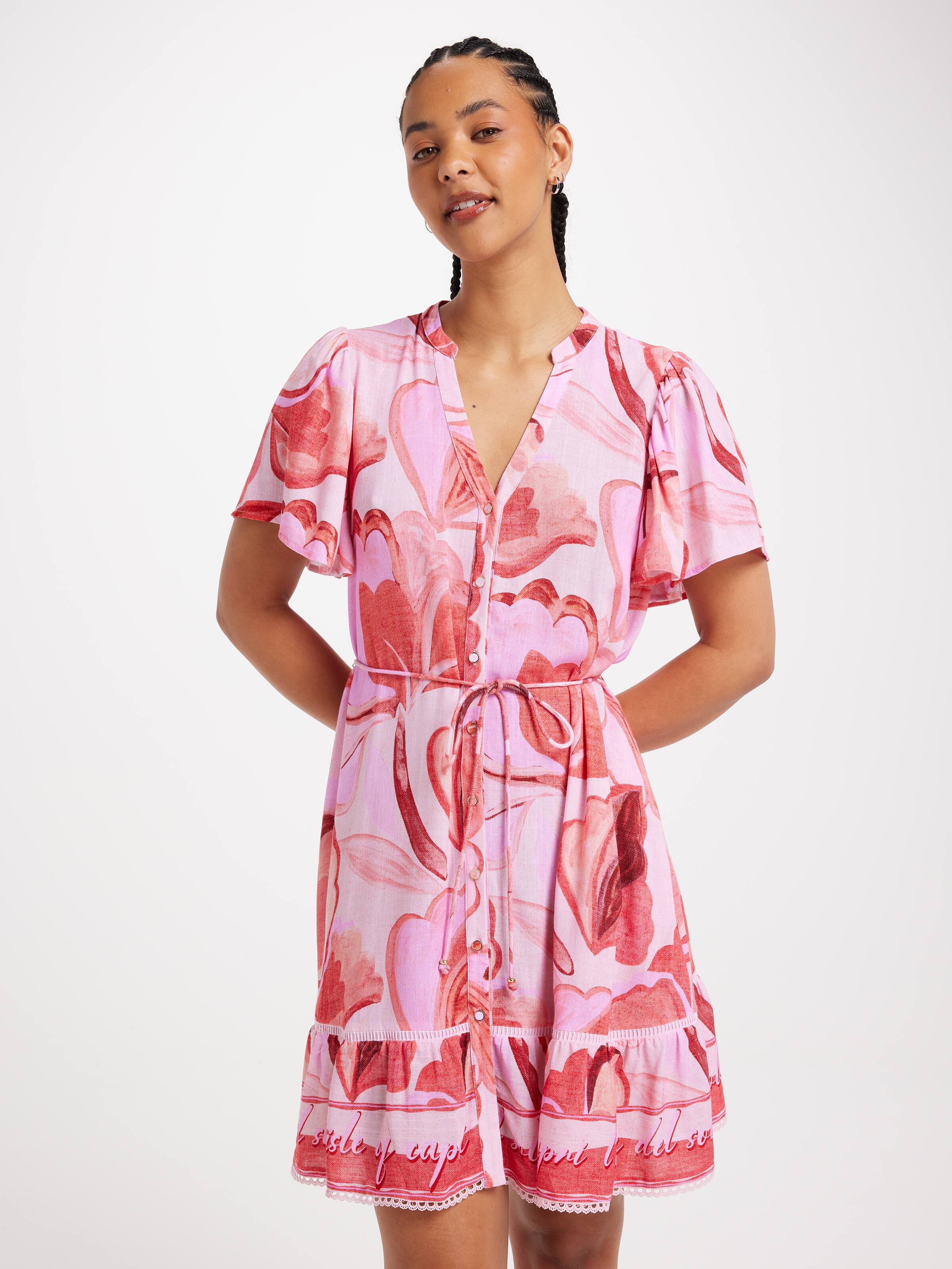 Tahlulah Flutter Sleeve Dress