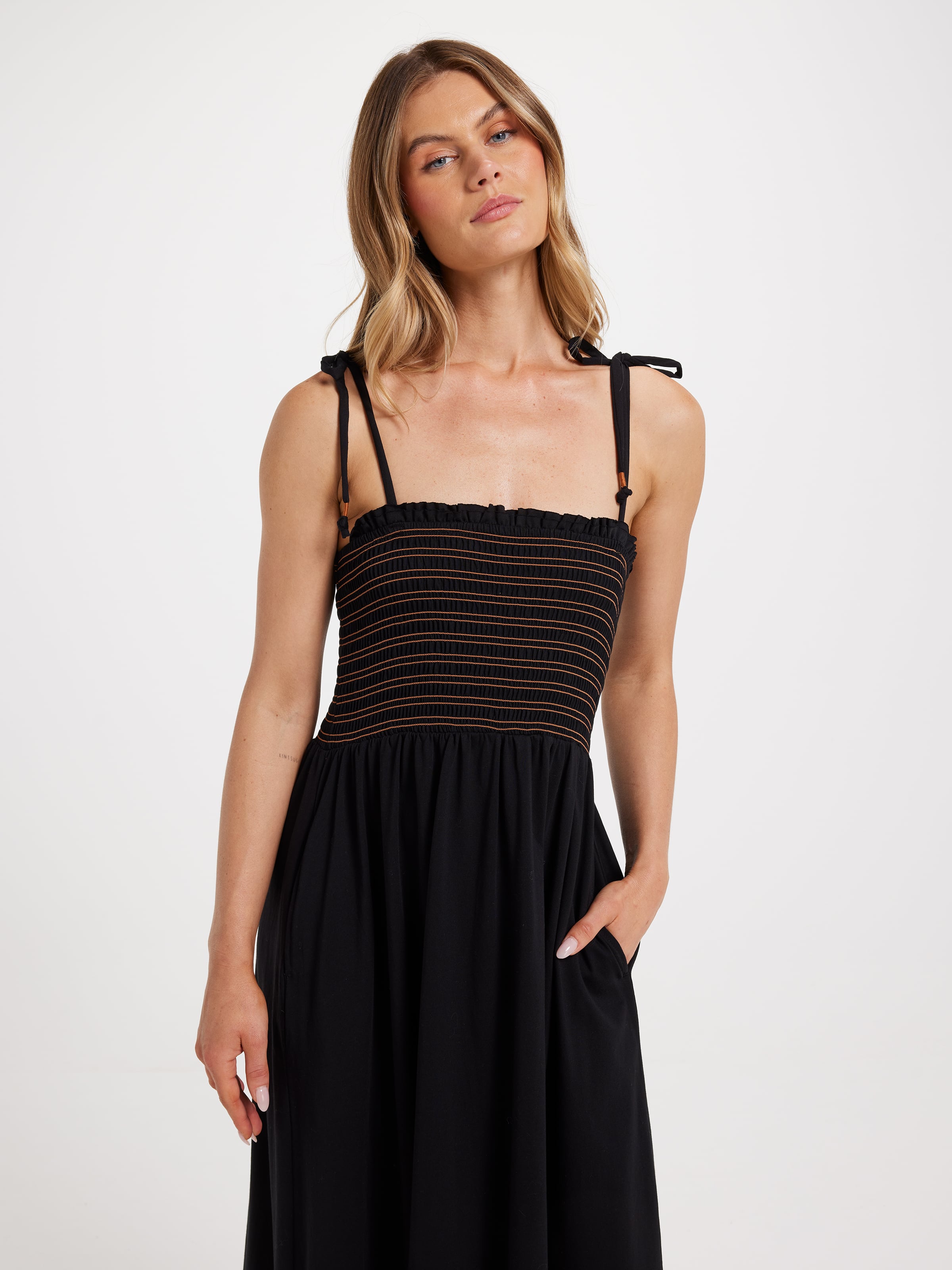 Irina Shirred Maxi Dress