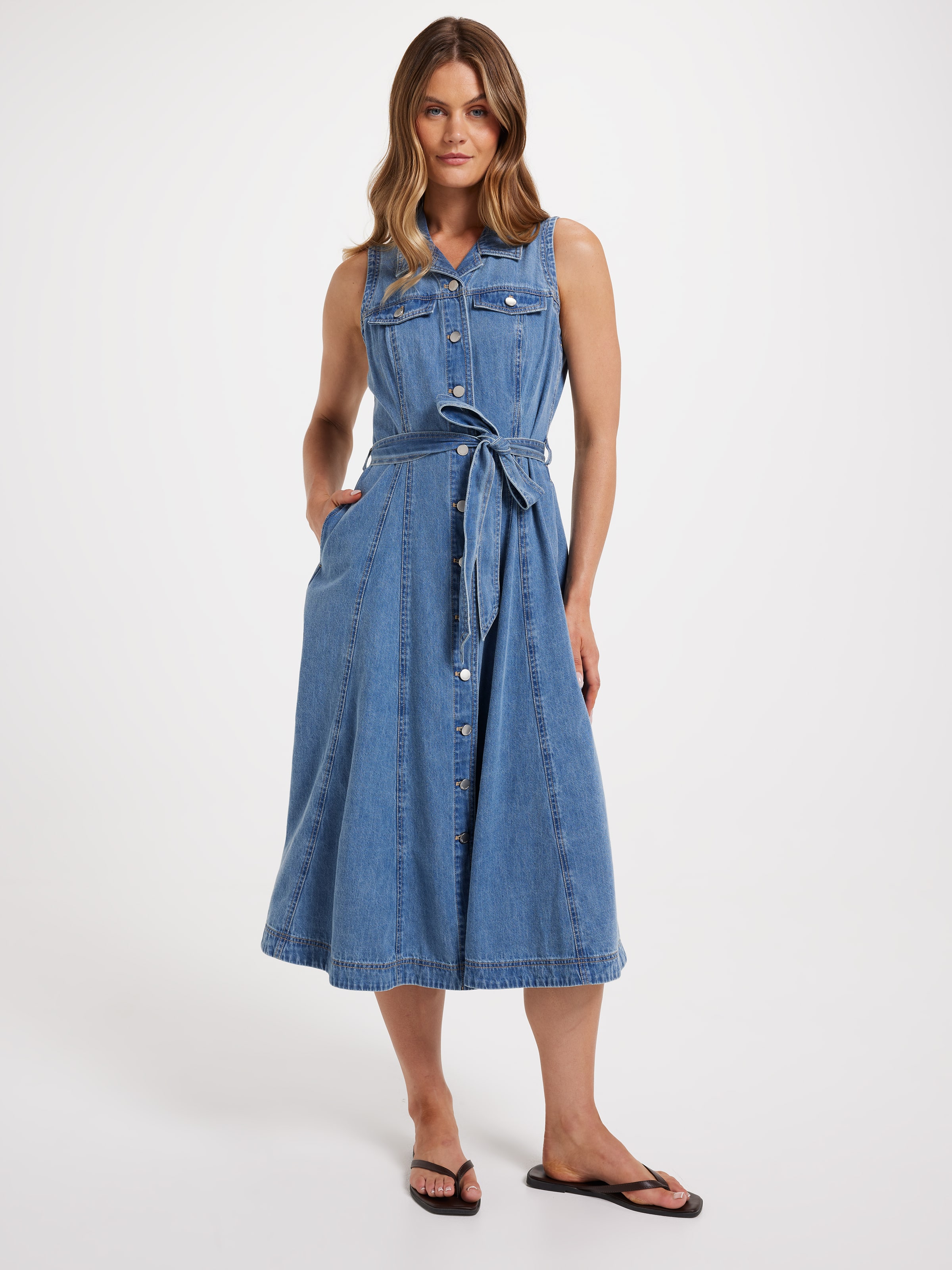 Mira Denim Midi Dress