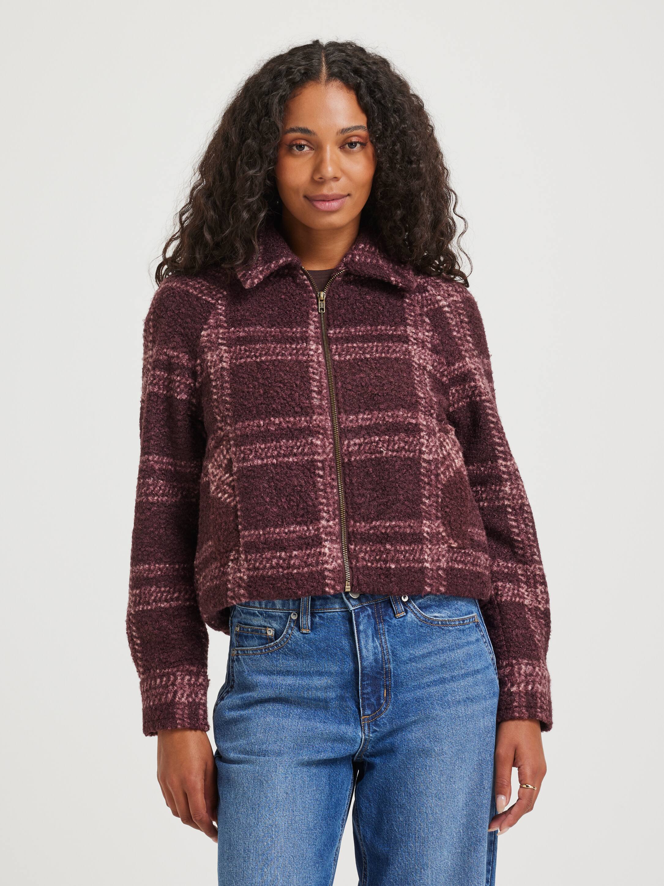 Erica Check Bomber Jacket