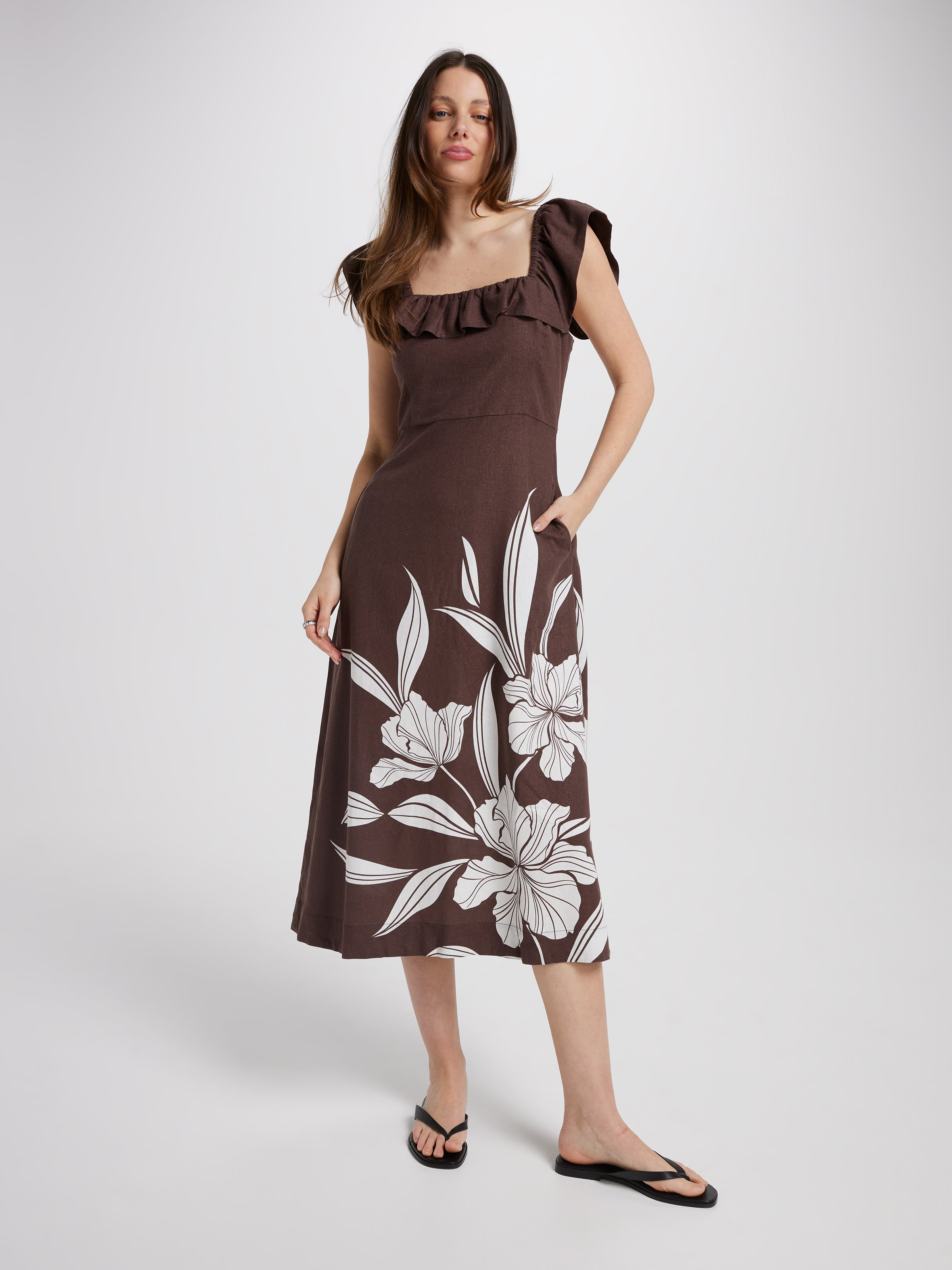 Skylar Ruffled Midi Dress