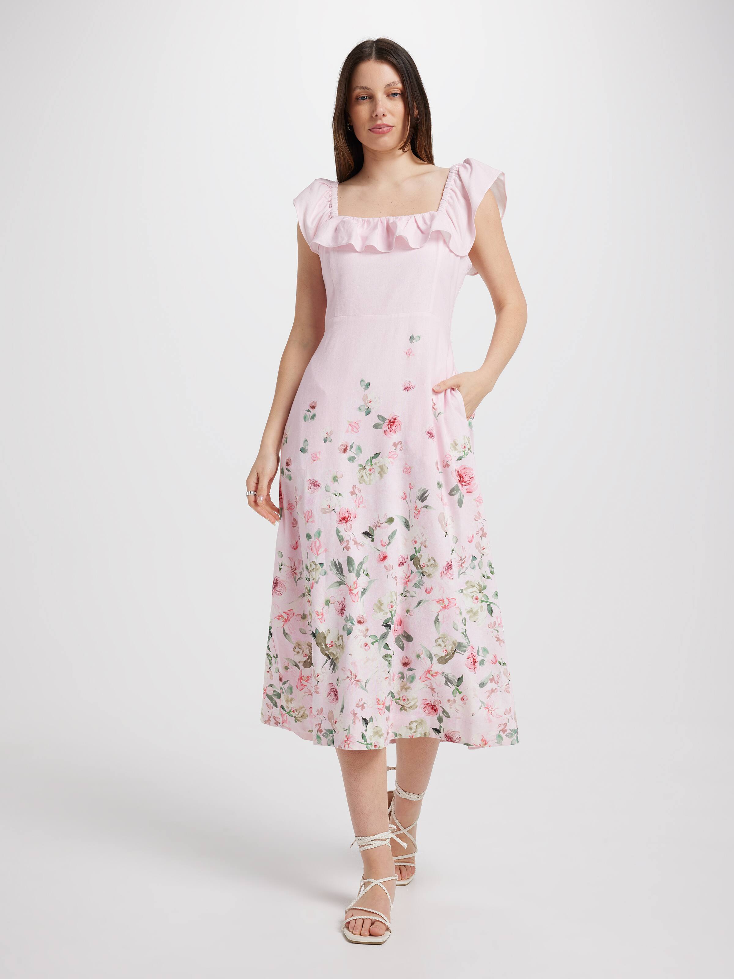 Skylar Ruffled Midi Dress