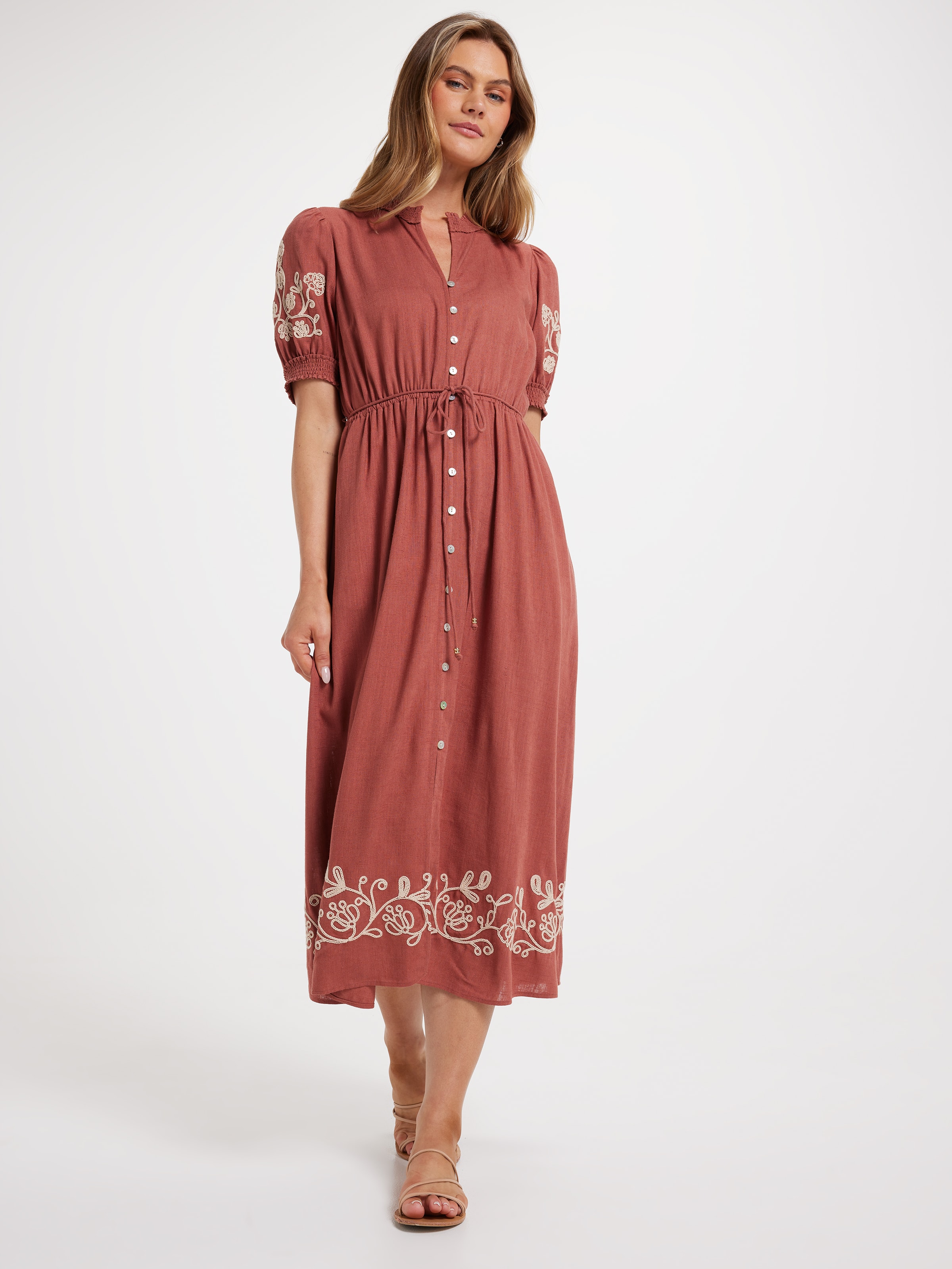 Lily Embriodered Midi Dress