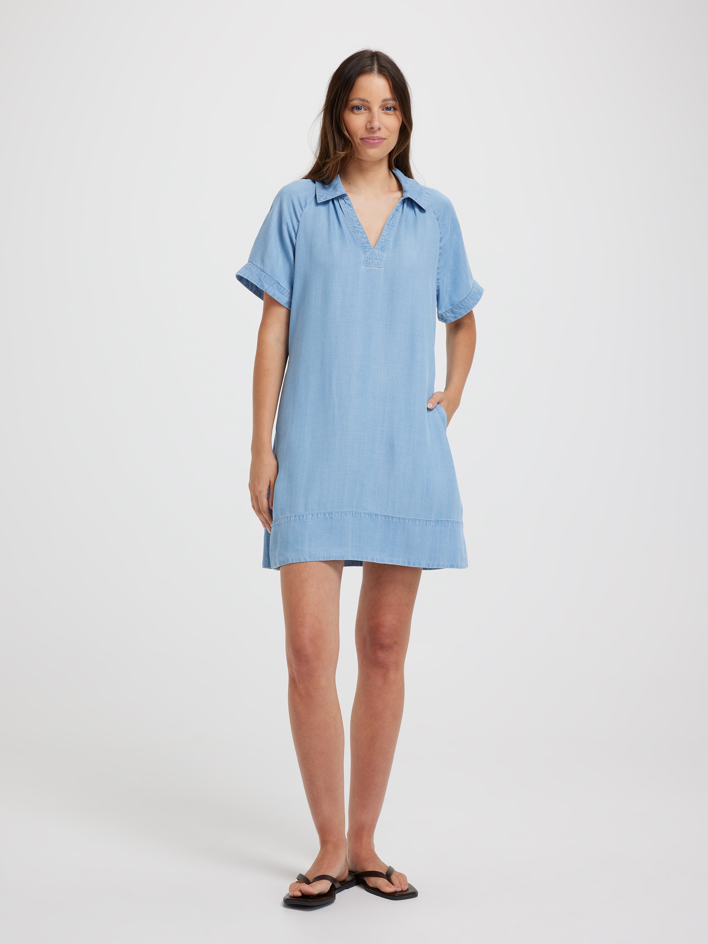 Anita Denim Popover Dress