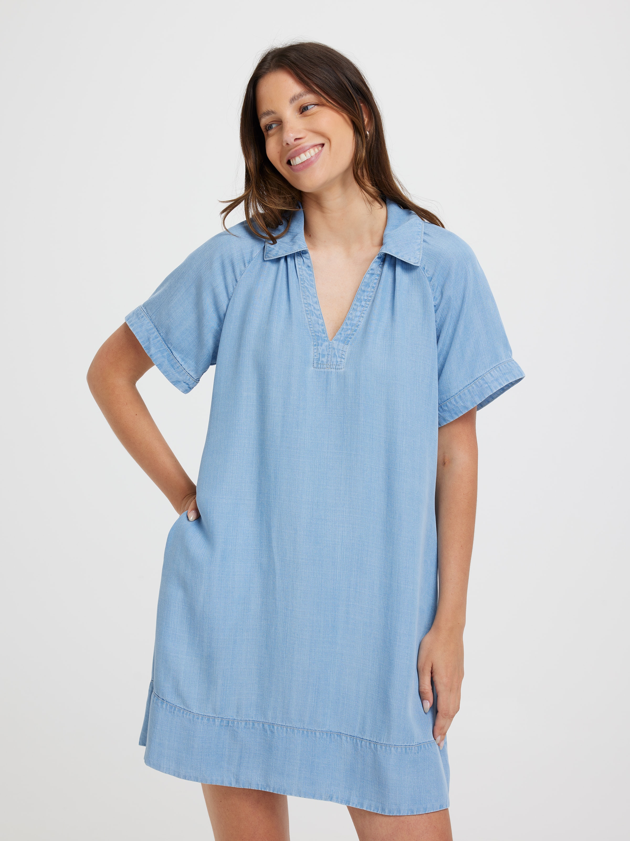 Anita Denim Popover Dress