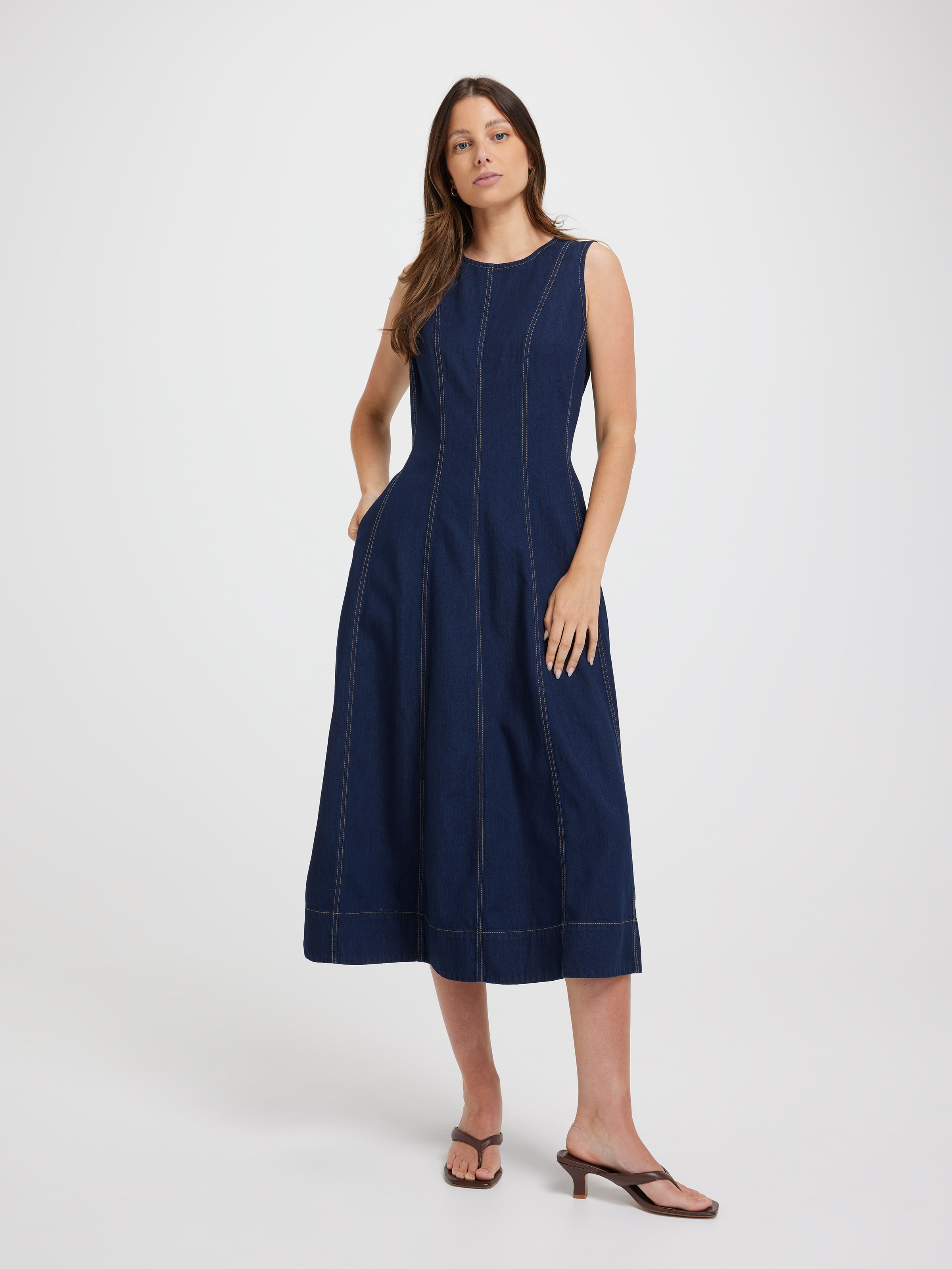 Noelle Panelled Midi Dress