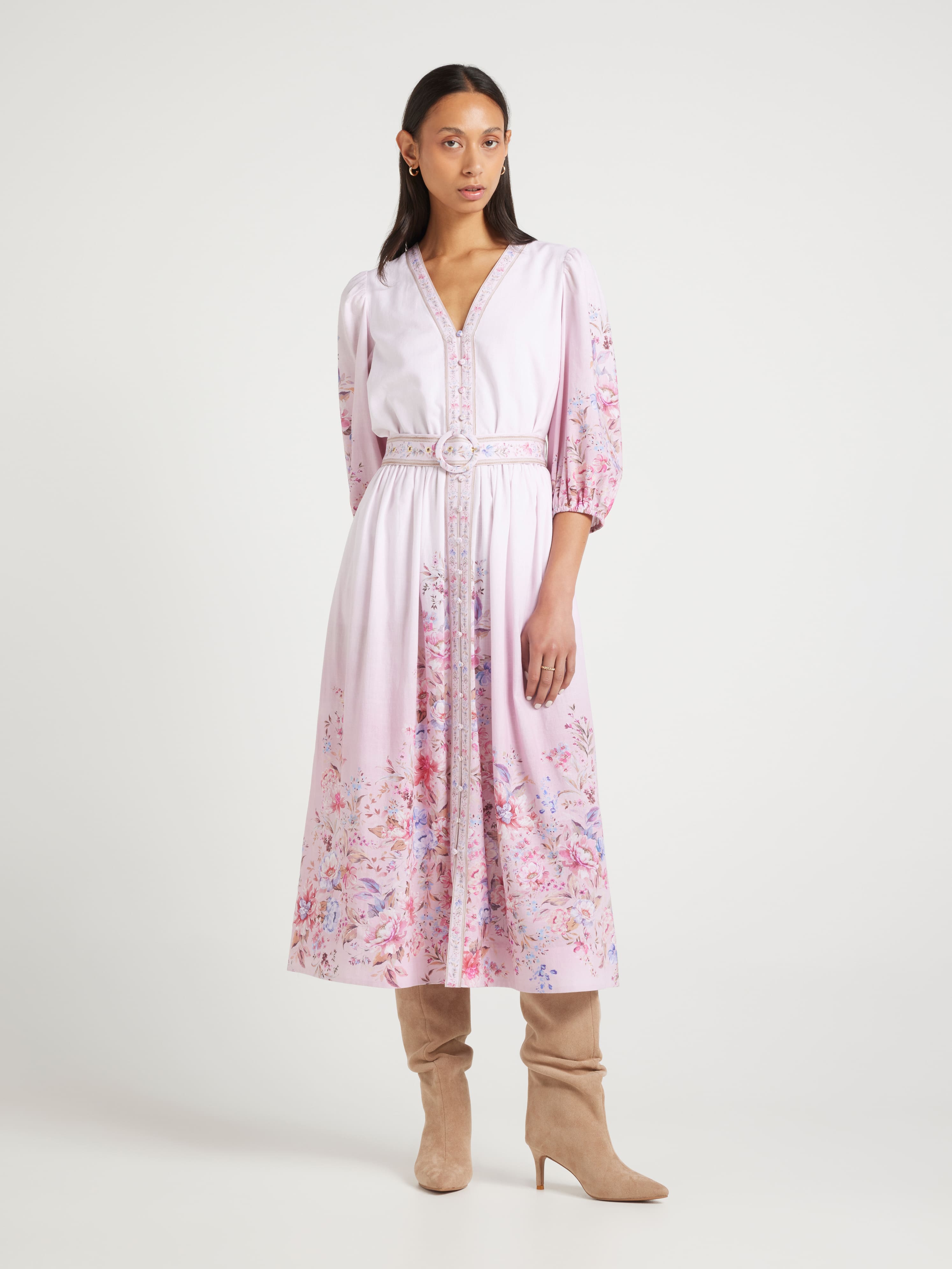Iris Button Through Midi Dress
