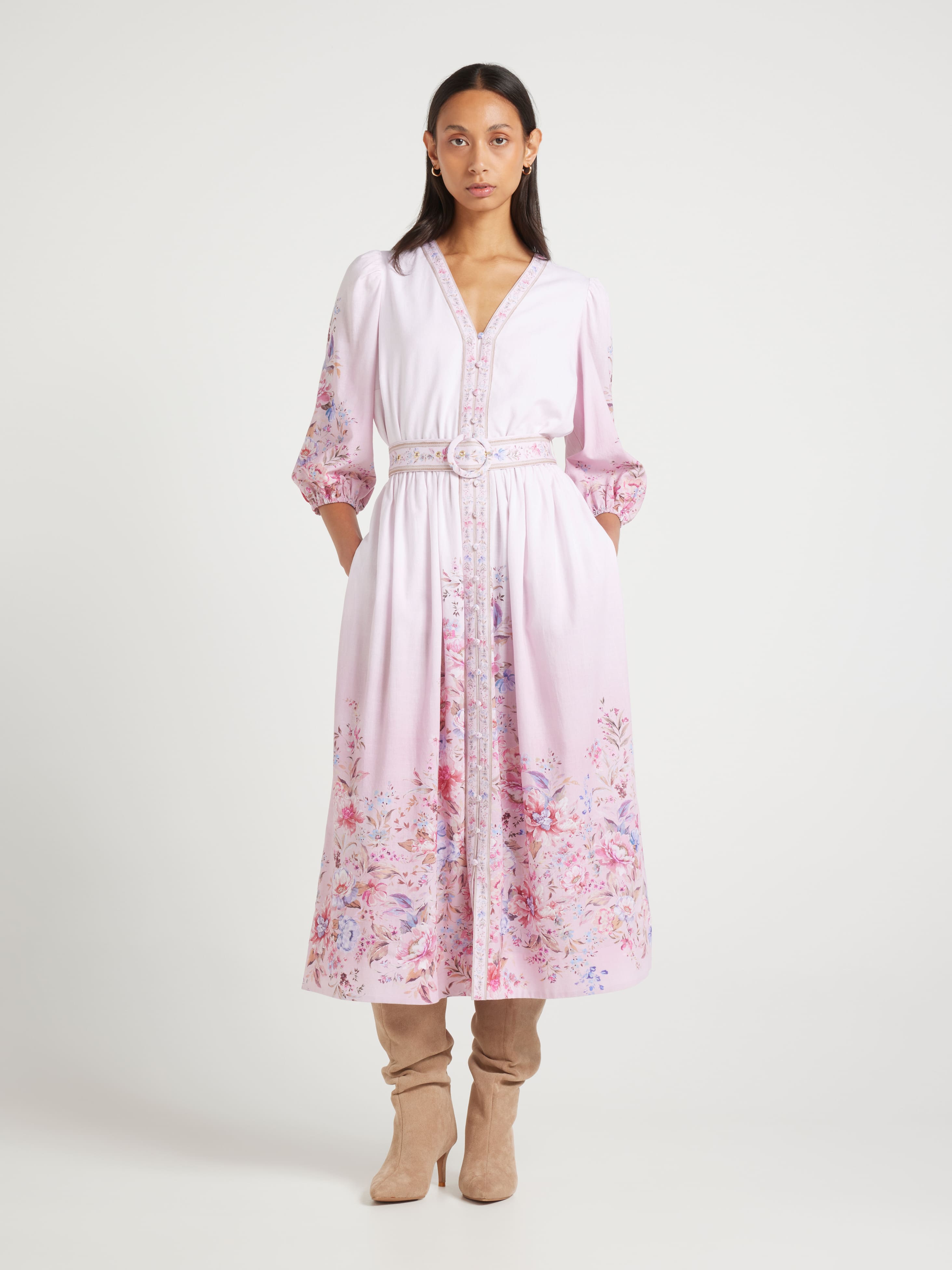 Iris Button Through Midi Dress