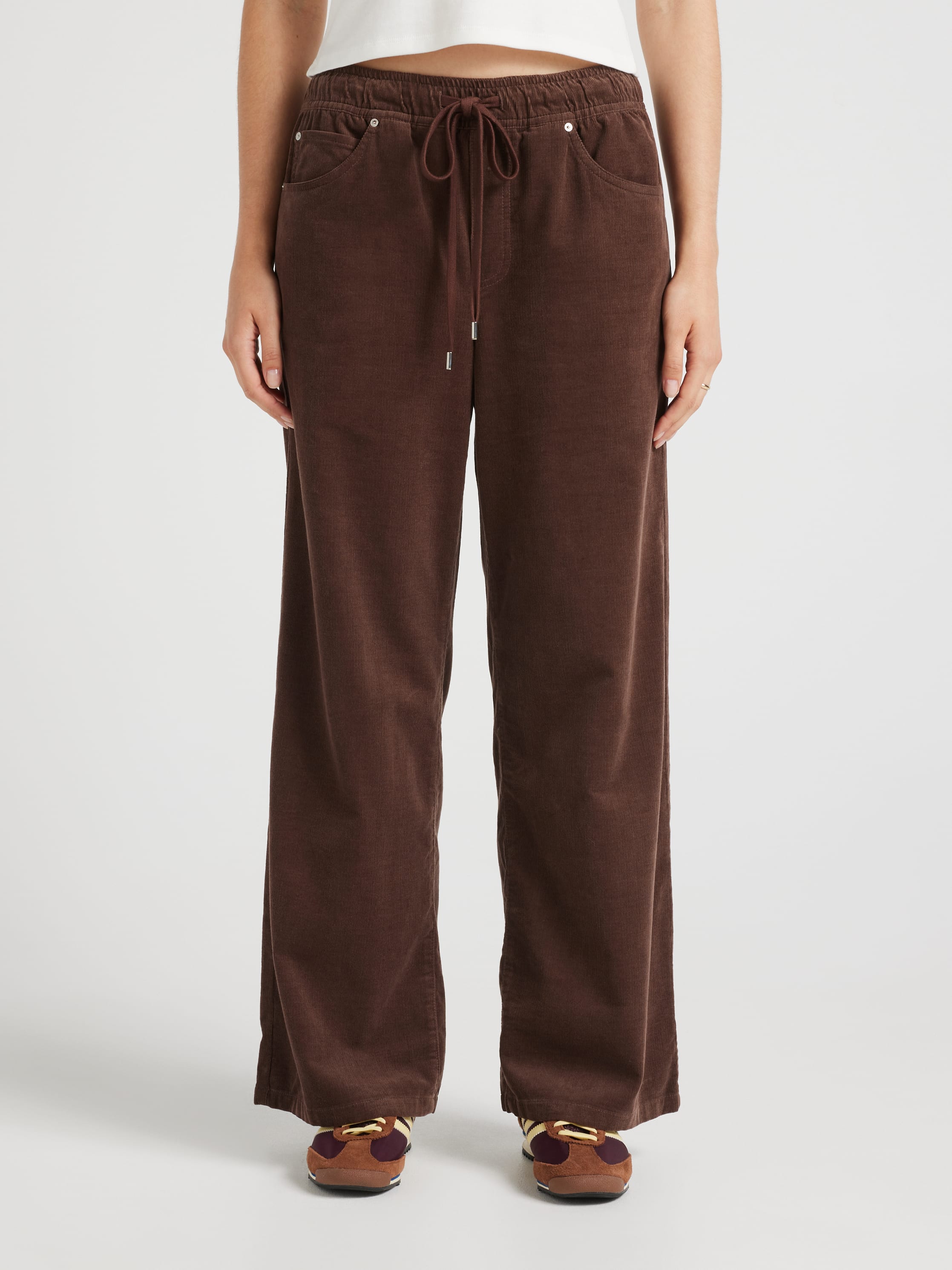 Cord Mid Rise Wide Leg Jogger