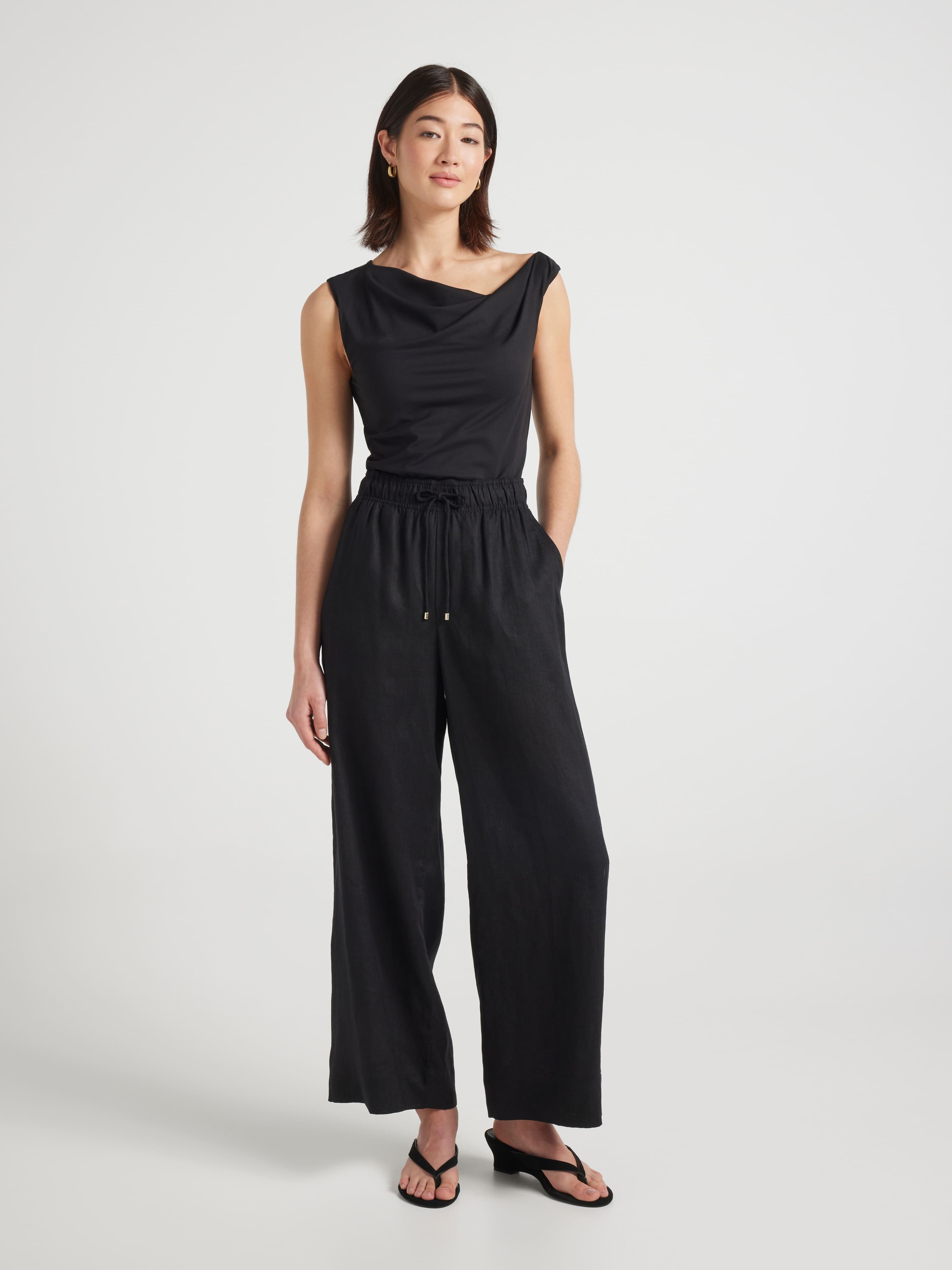 Charlie Linen Wide Ankle Pant
