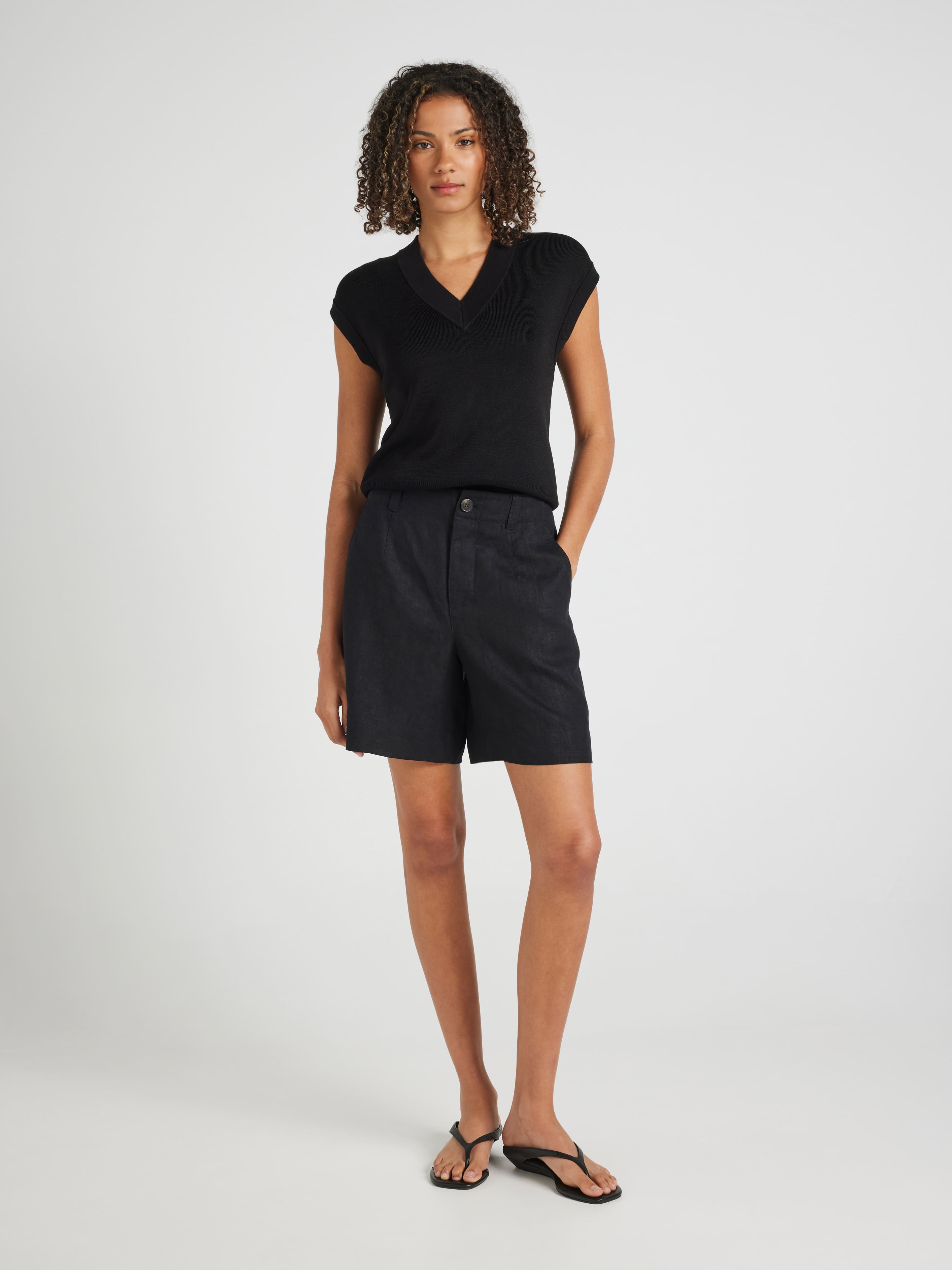 Belmont High Rise Linen Shorts