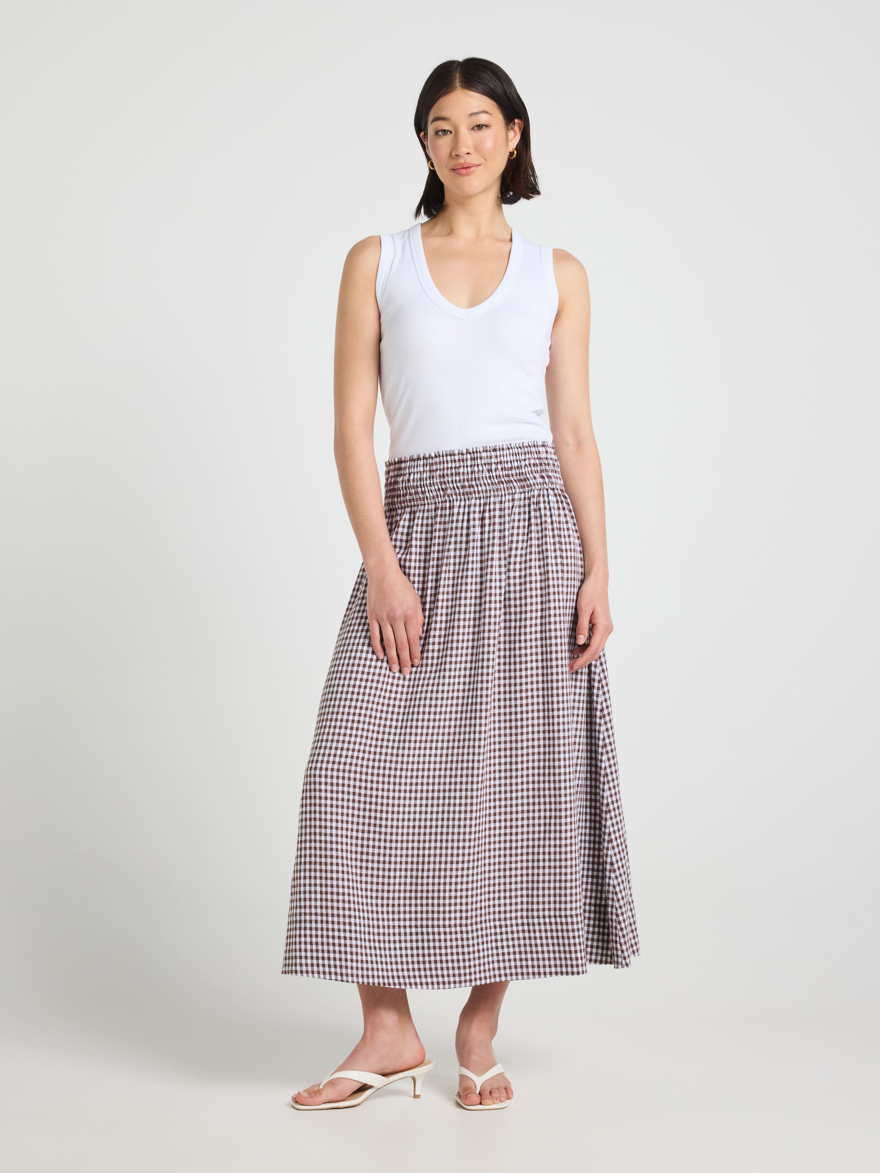 Shirred Maxi Skirt