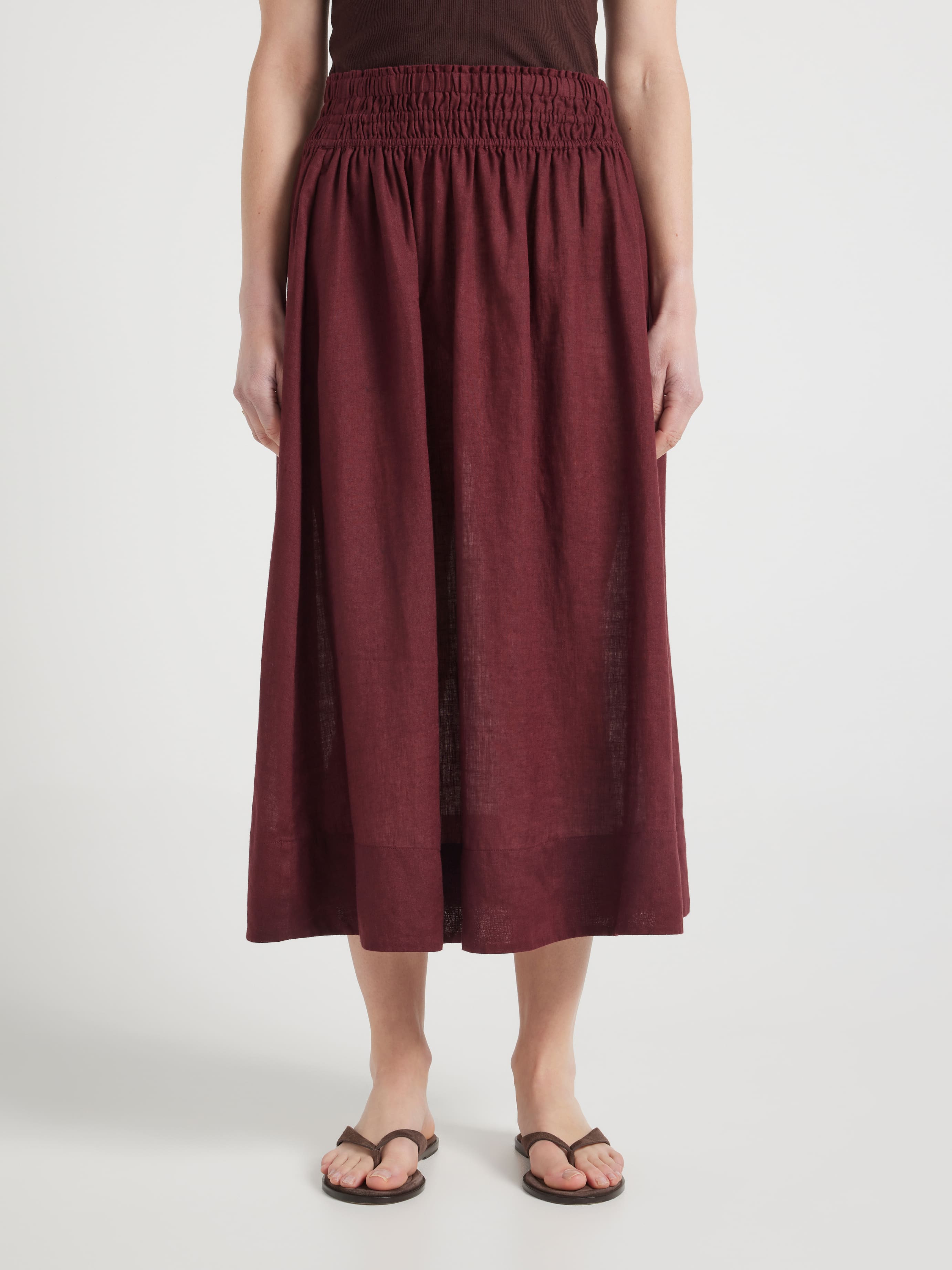 Shirred Maxi Skirt