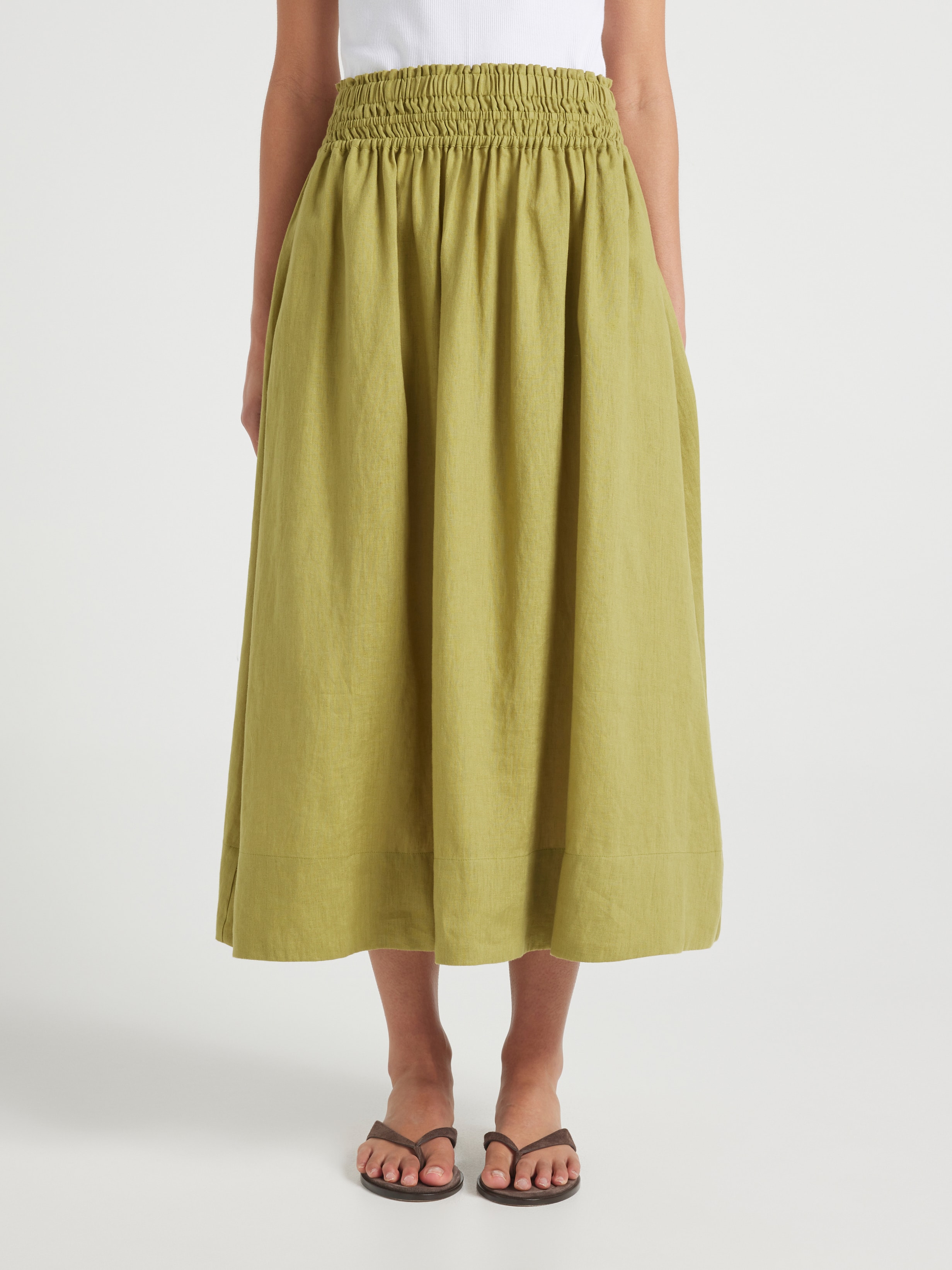 Shirred Maxi Skirt