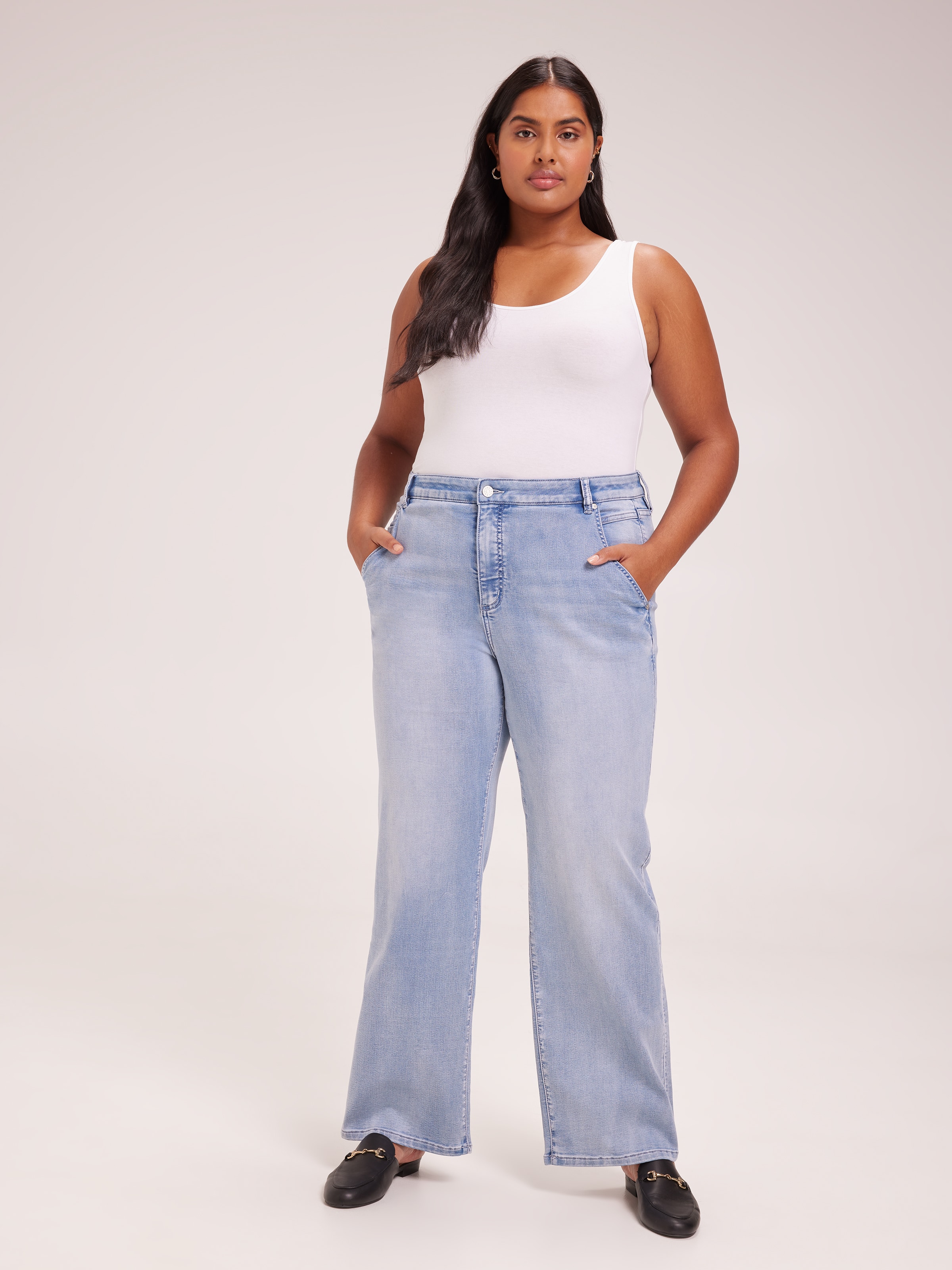 Curve Amaze High Rise Wide Leg Jean In Full Length