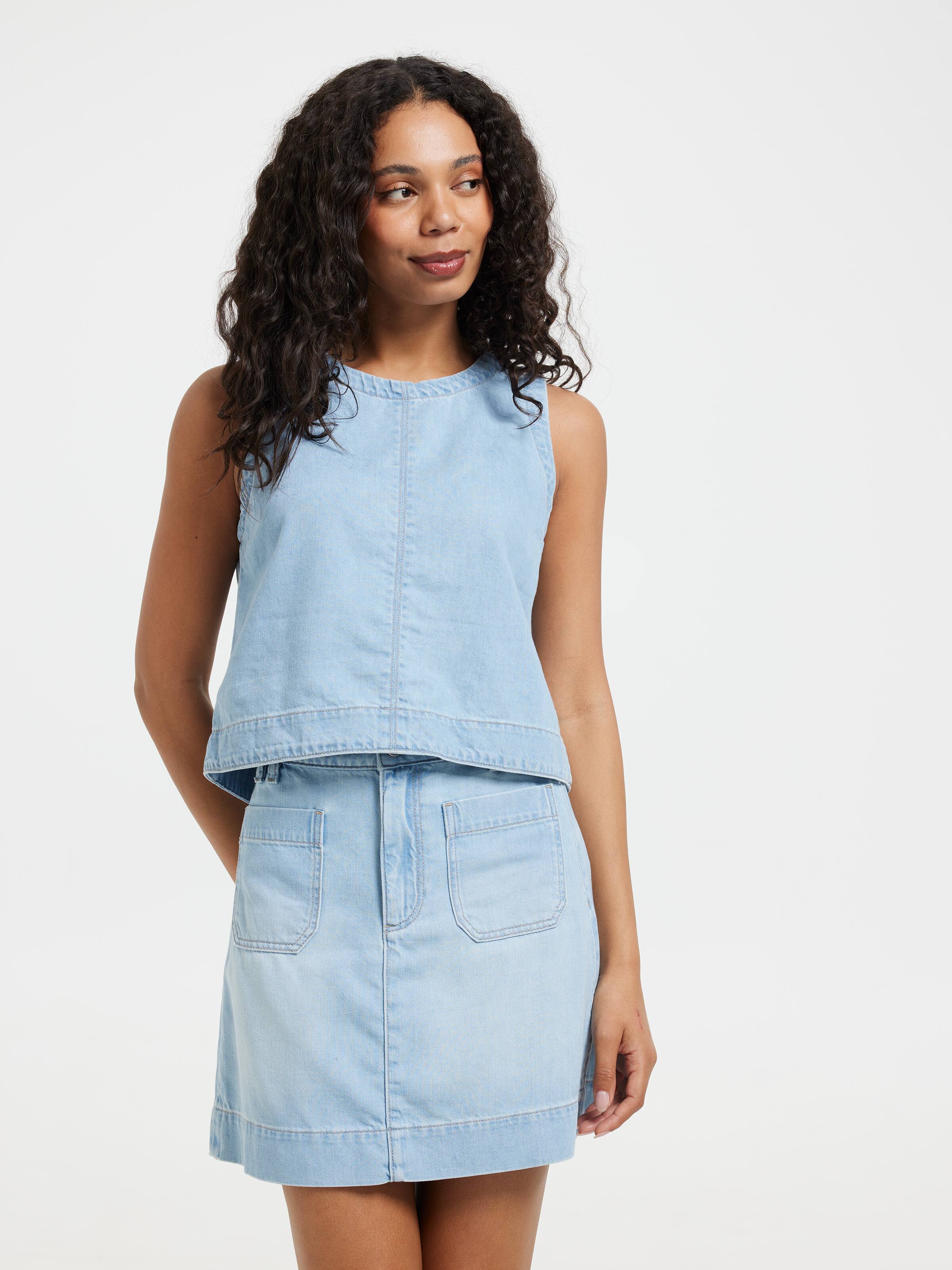 Liquid Patch Pocket Skirt