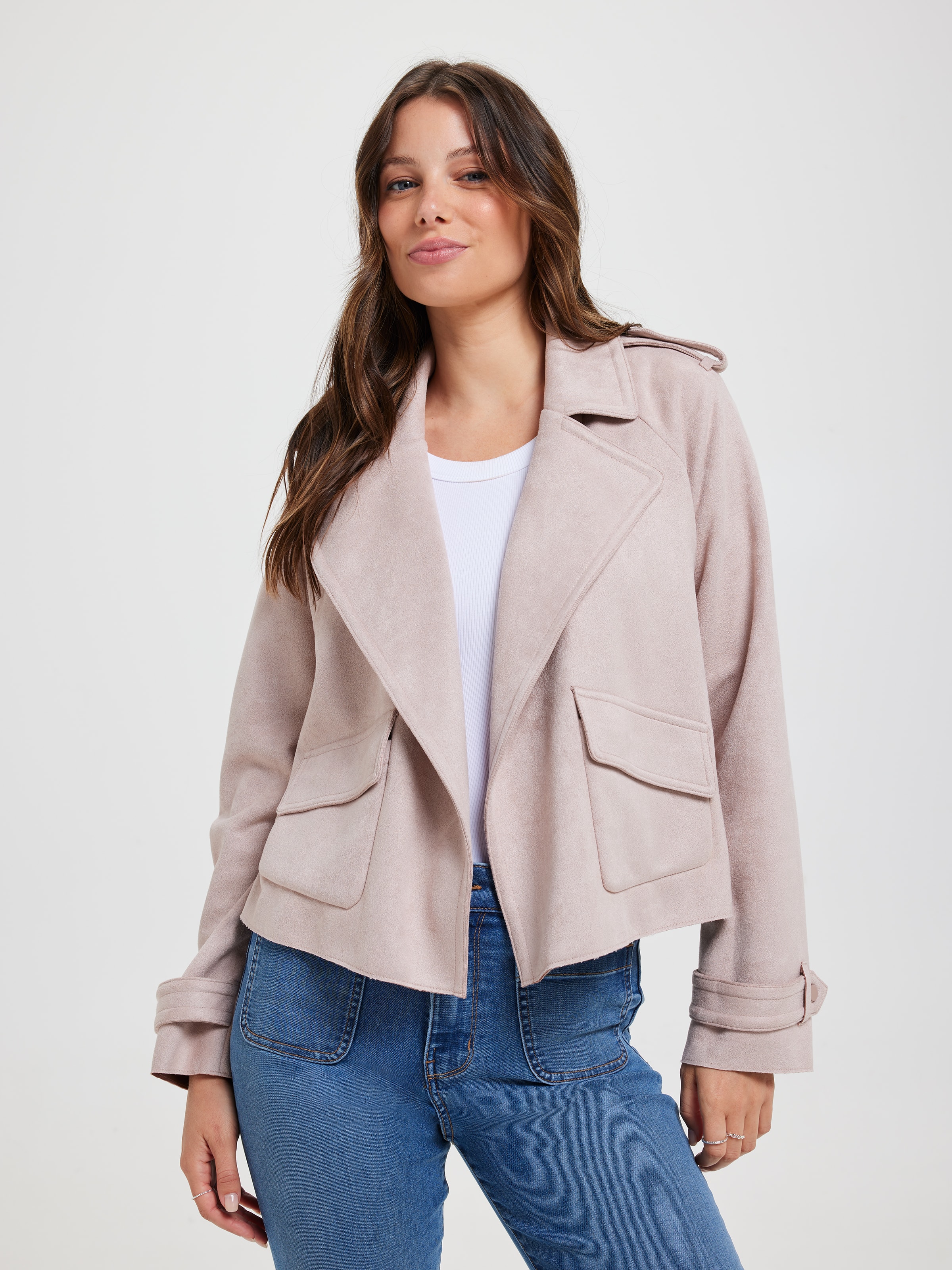 Hazel Short Suedette Trench