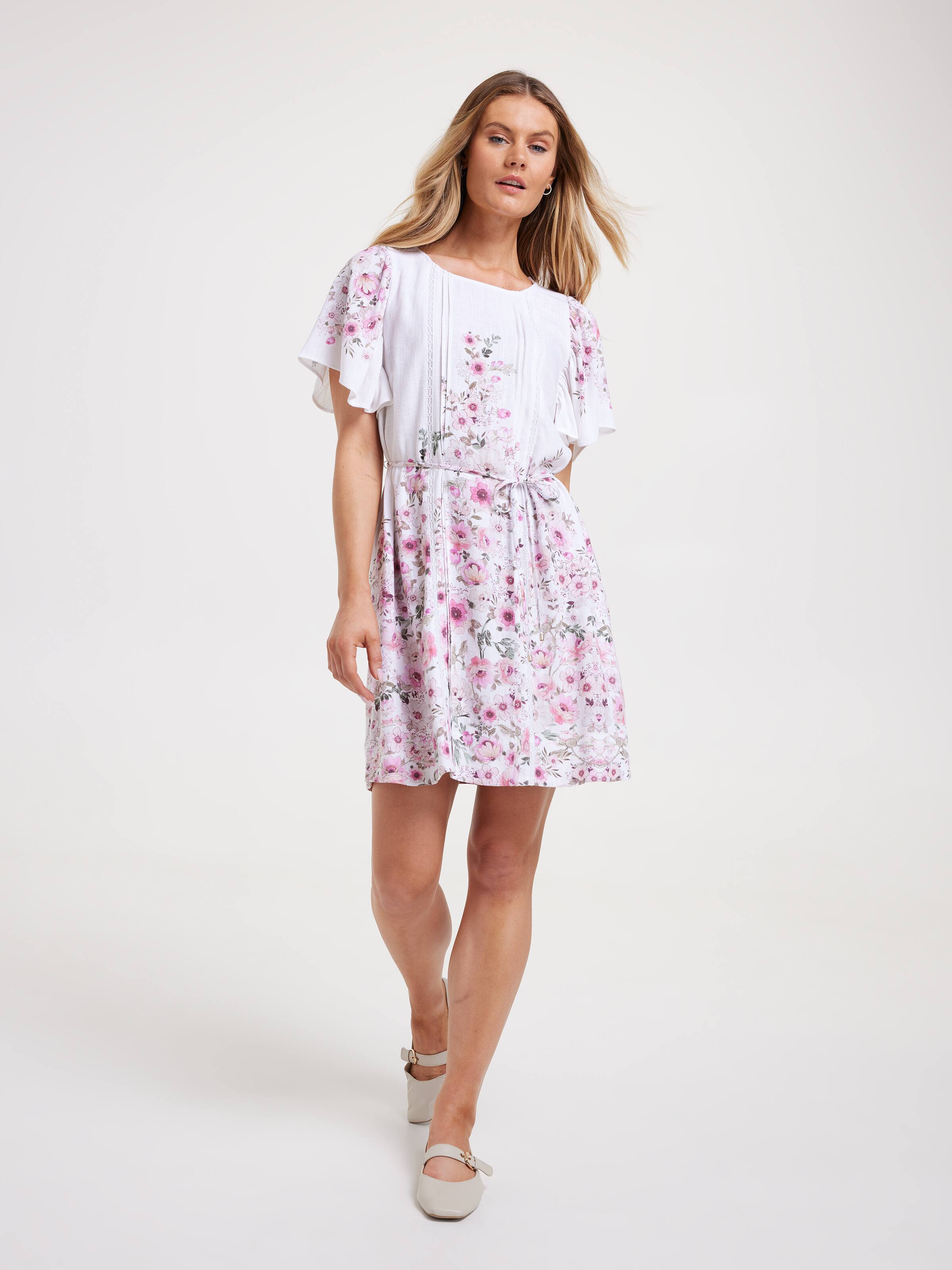 Zara Flutter Sleeve Dress