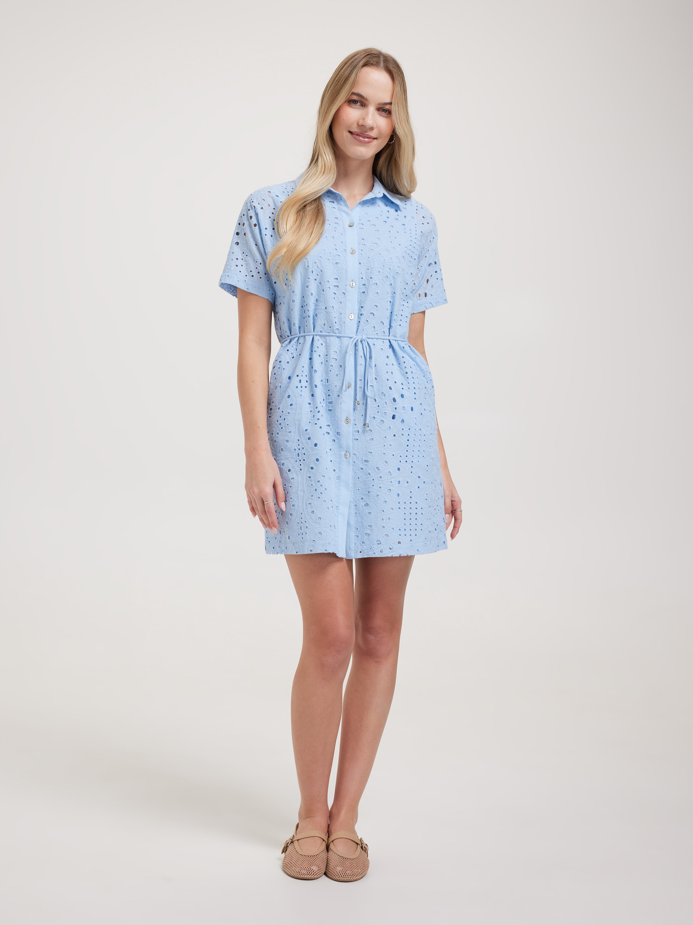 Luna Broderie Shirt Dress