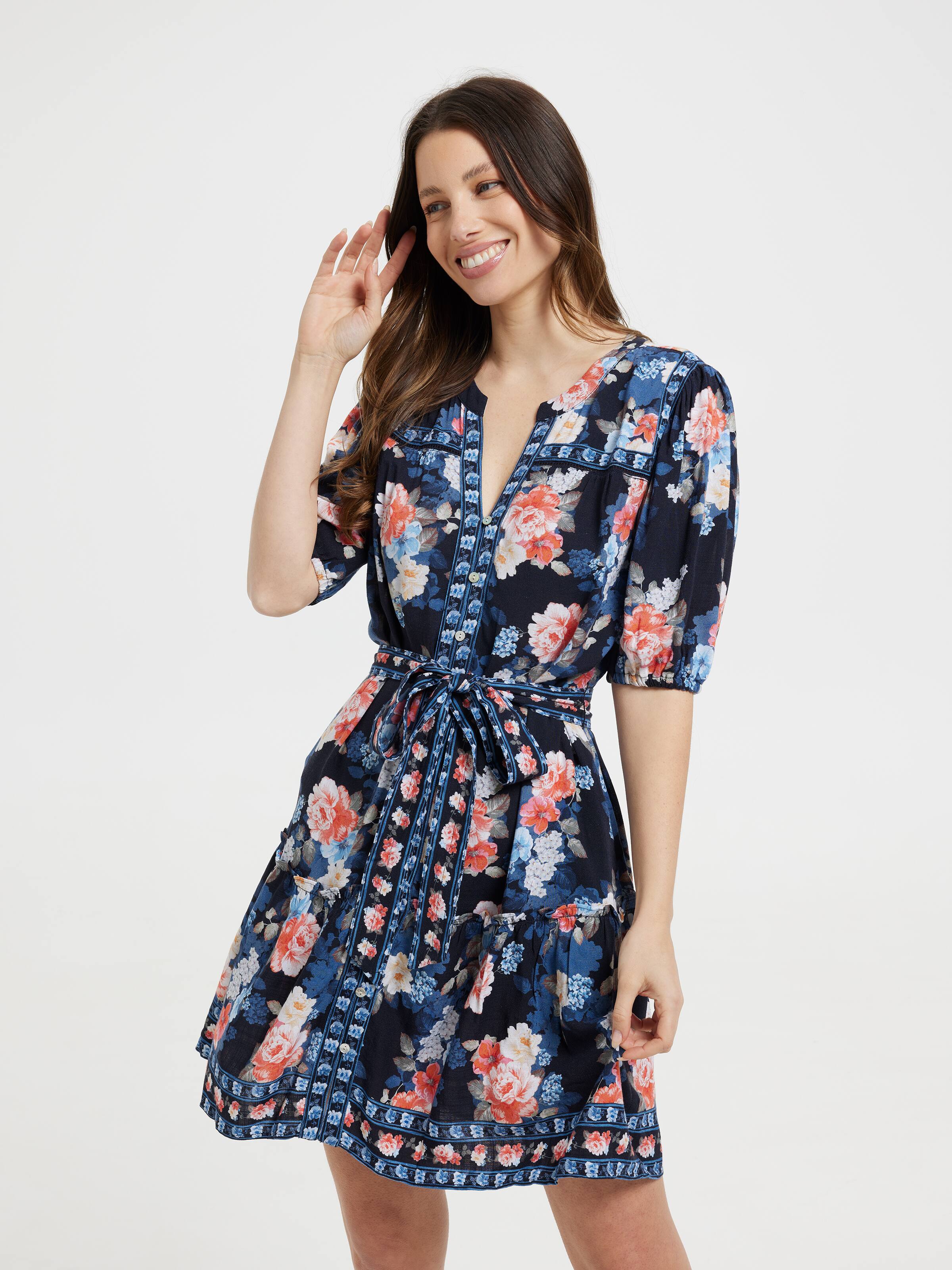 Serena Belted Puff Sleeve Dress