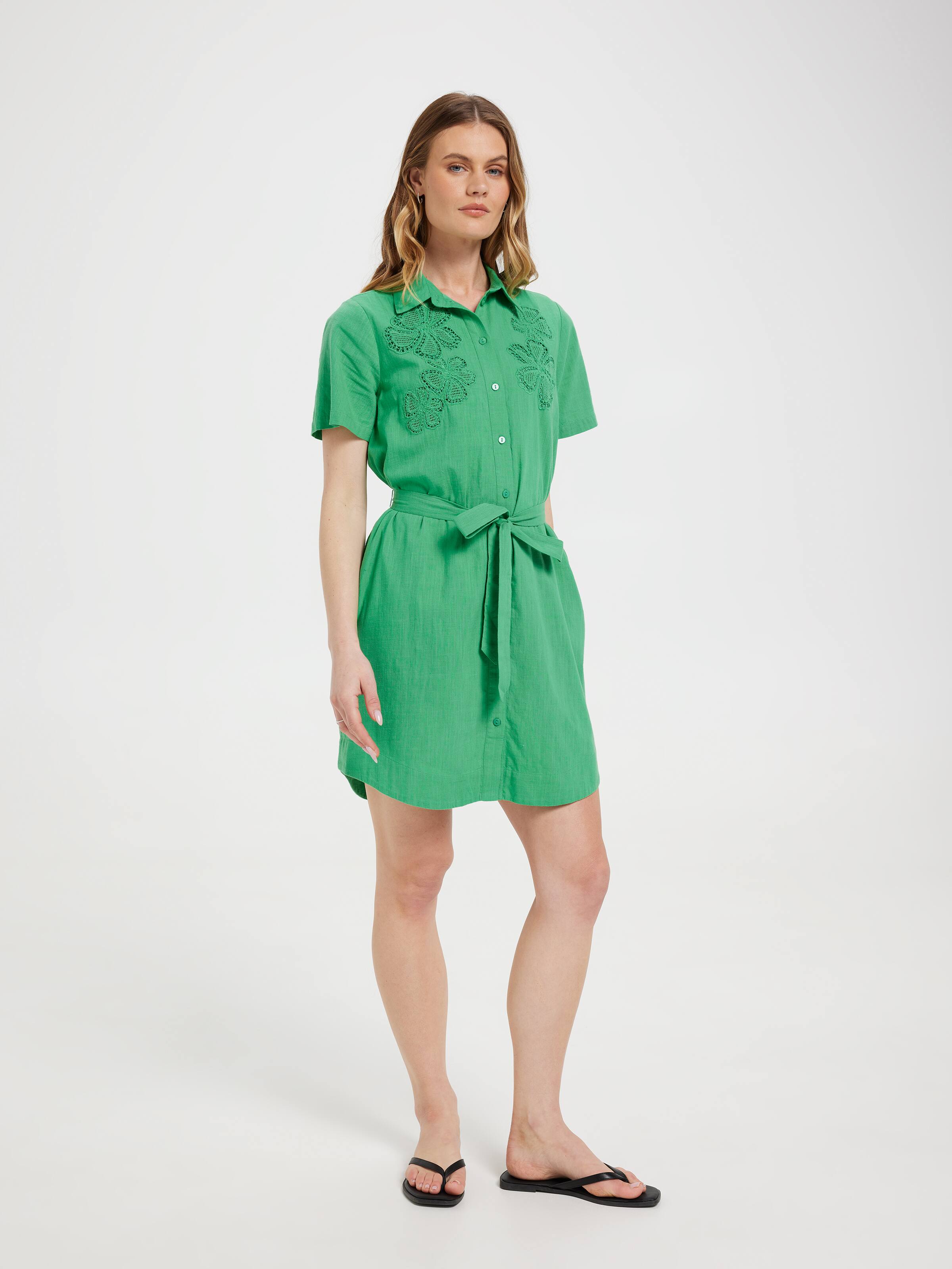Lyla Broderie Shirt Dress