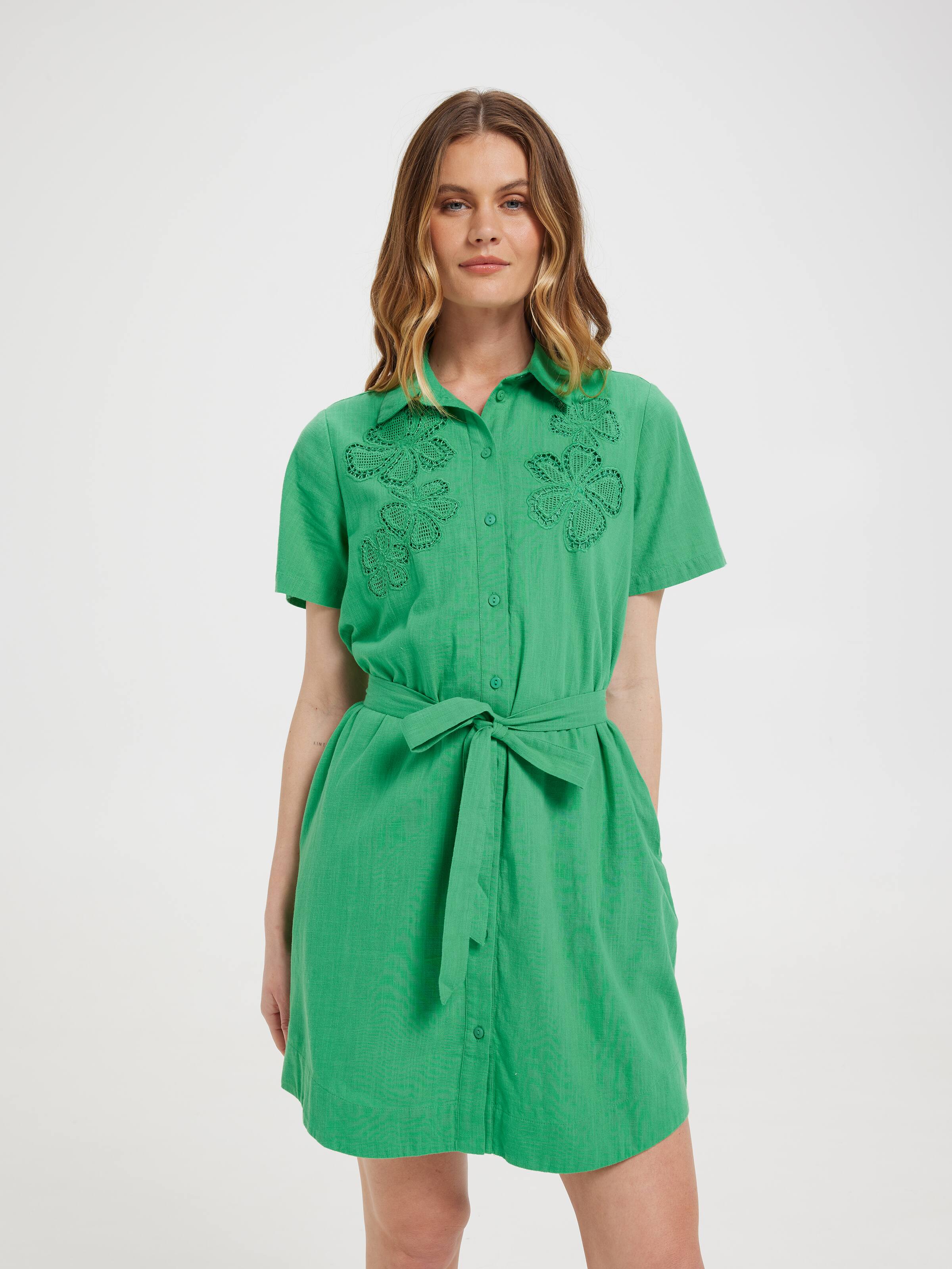 Lyla Broderie Shirt Dress