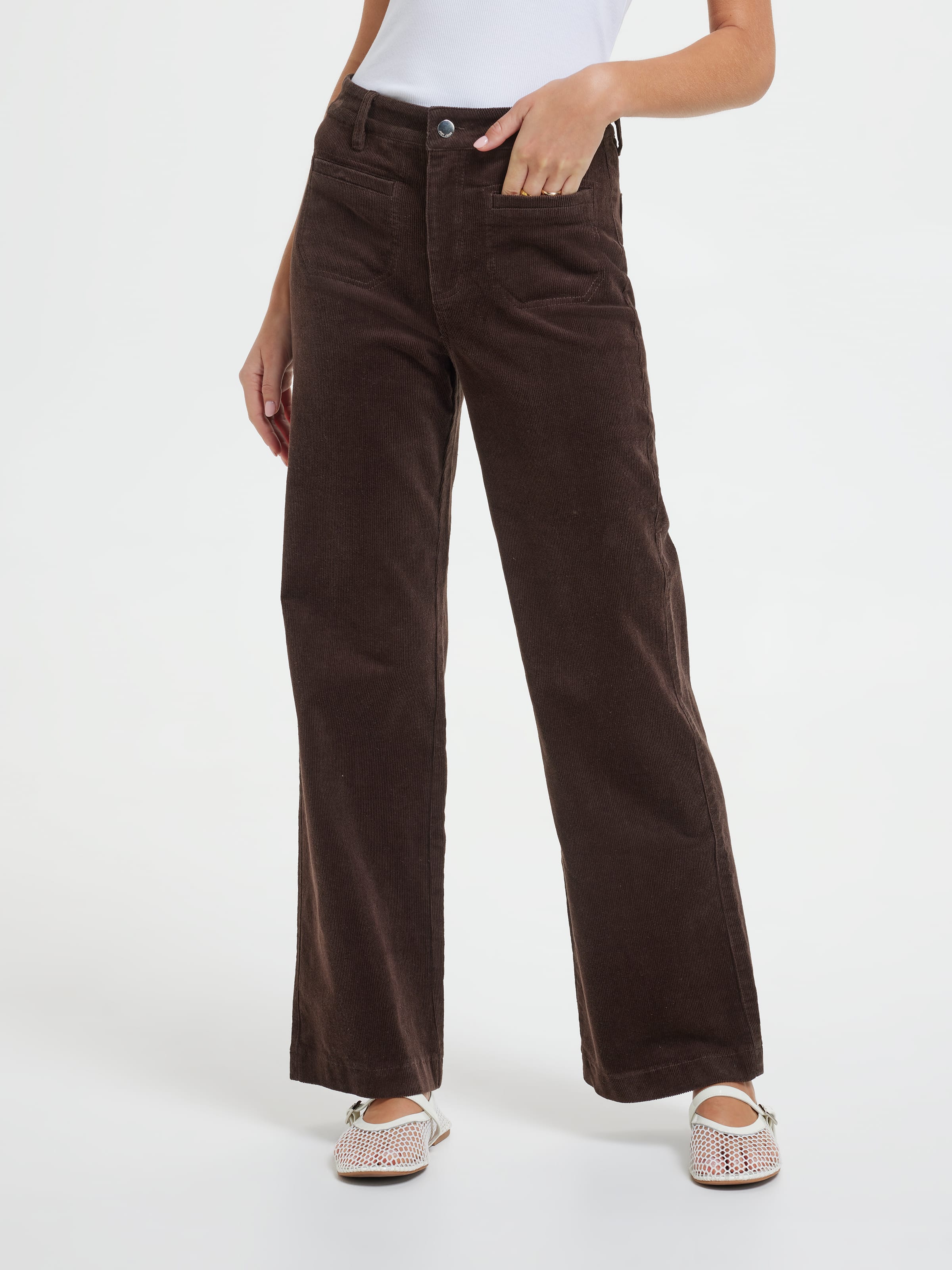Cord Patch Pocket Wide Leg