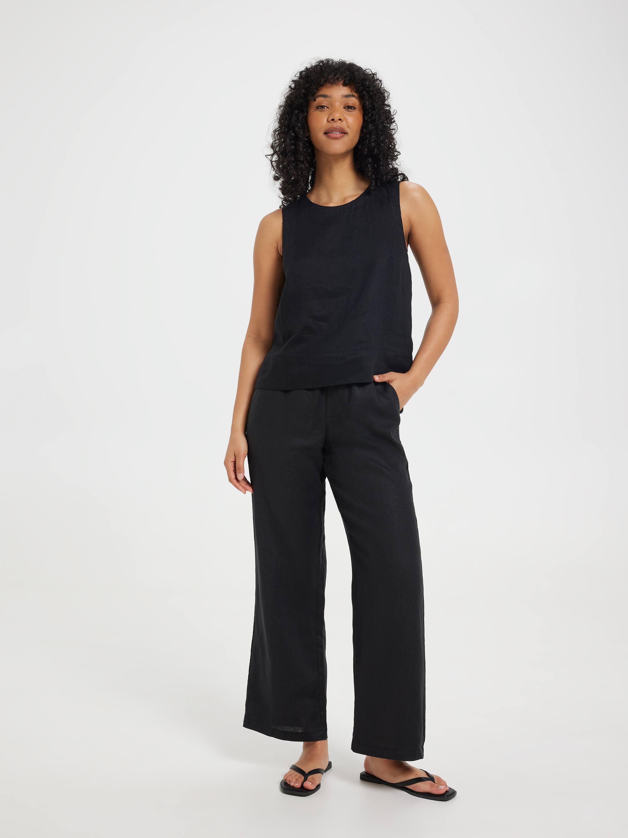 Linen High Rise Soft Straight Pant