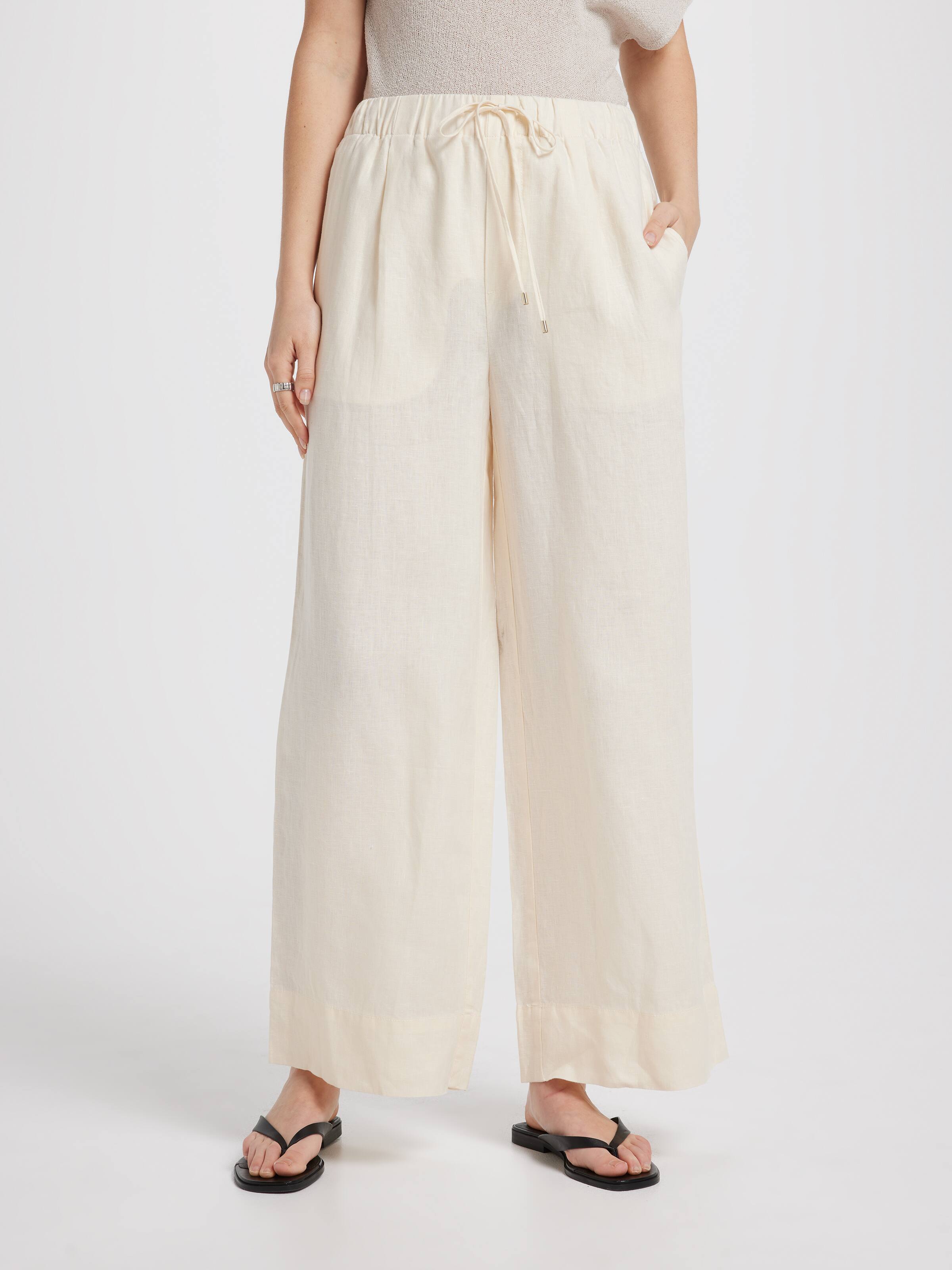 Linen High Rise Wide Leg Ankle