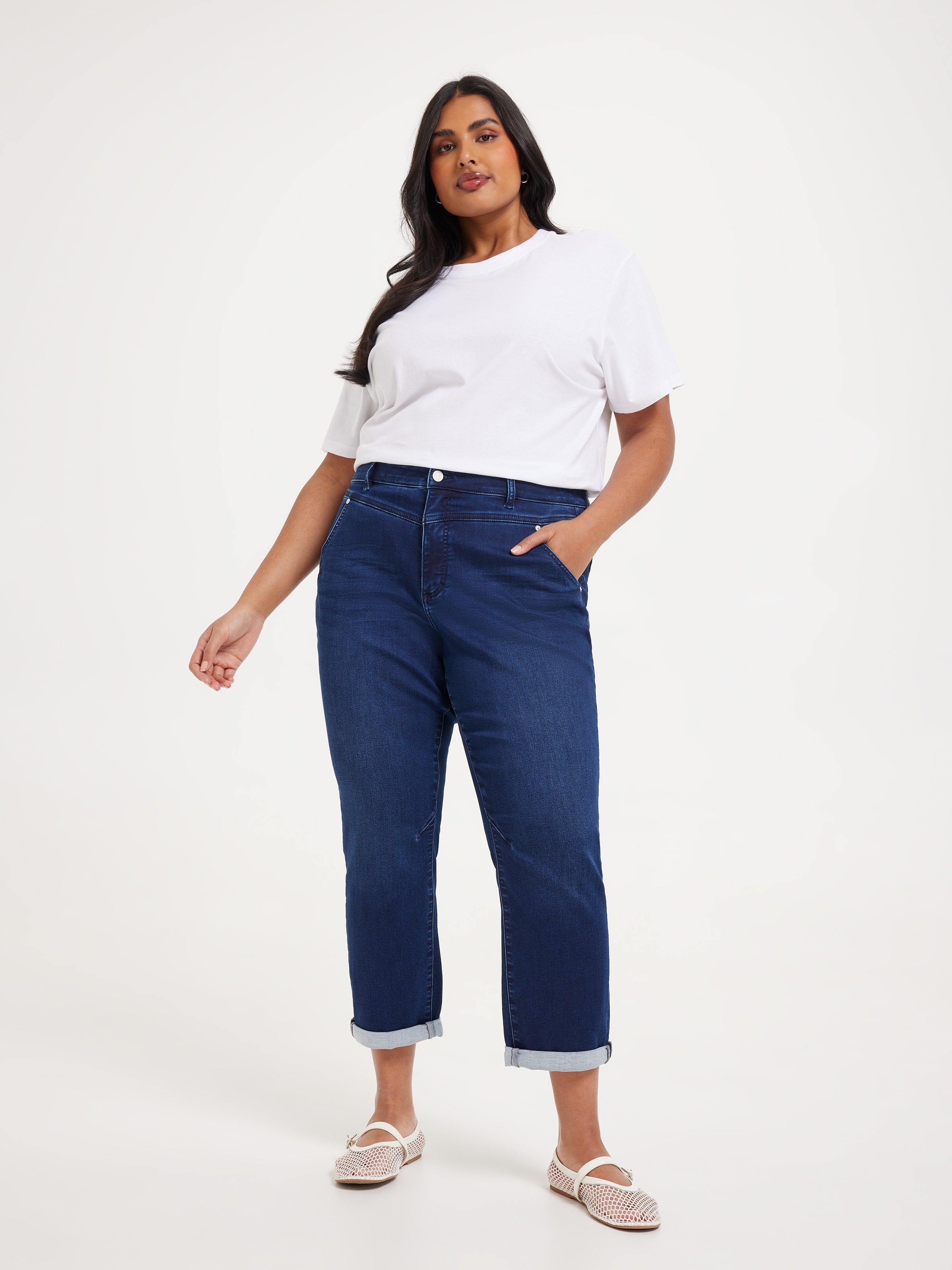 Curve Amaze Yoke Front Boyfriend Jean