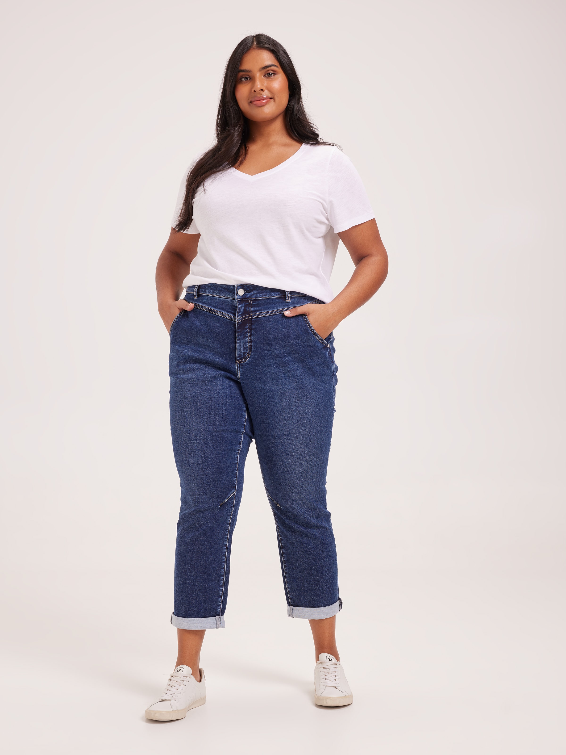 Curve Amaze Yoke Front Boyfriend Jean