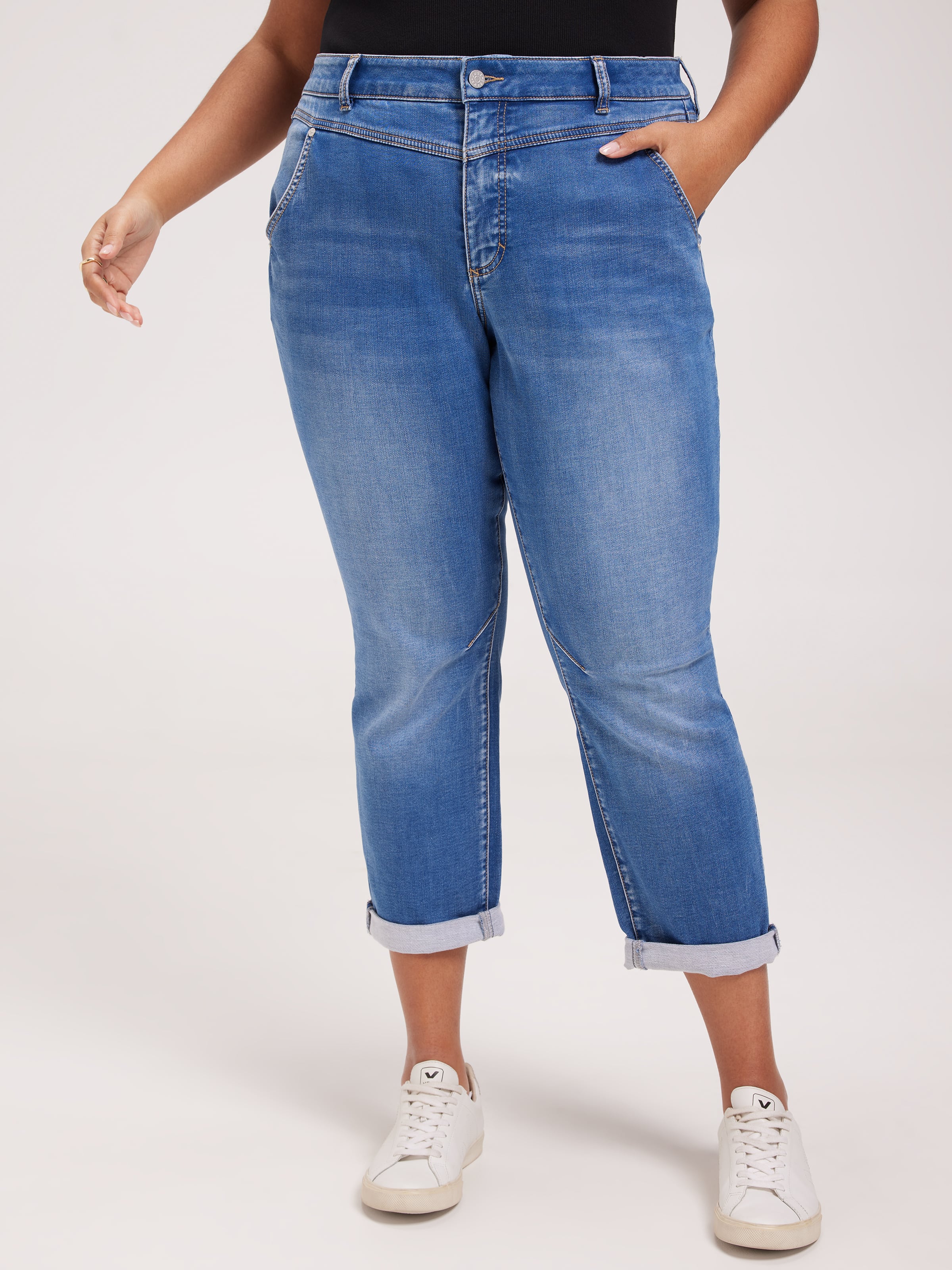 Curve Amaze Yoke Front Boyfriend Jean