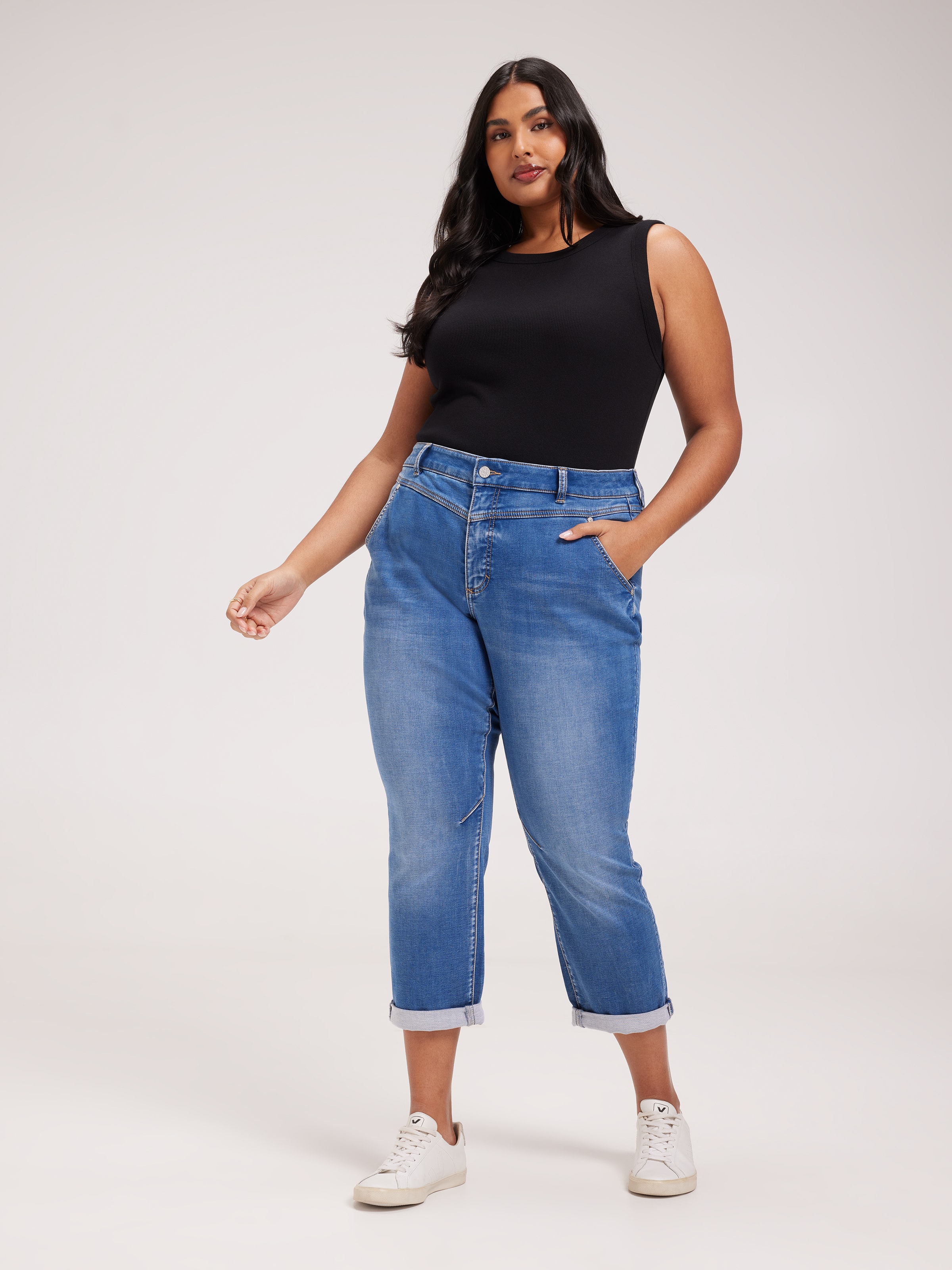 Curve Amaze Yoke Front Boyfriend Jean