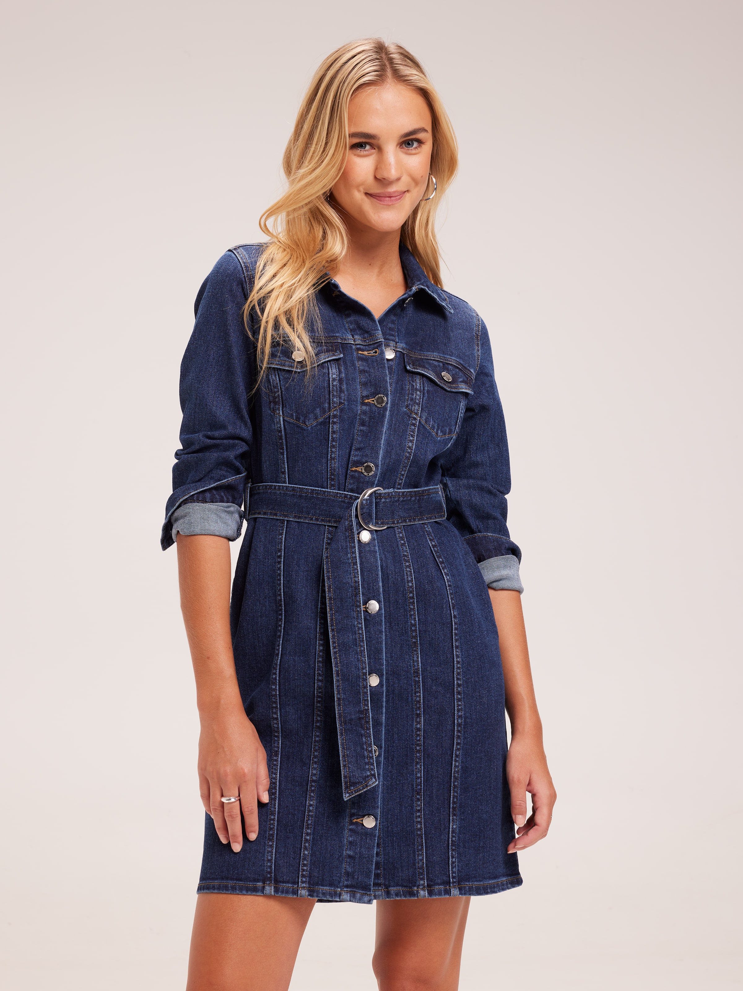 Jean dress outlet with buttons