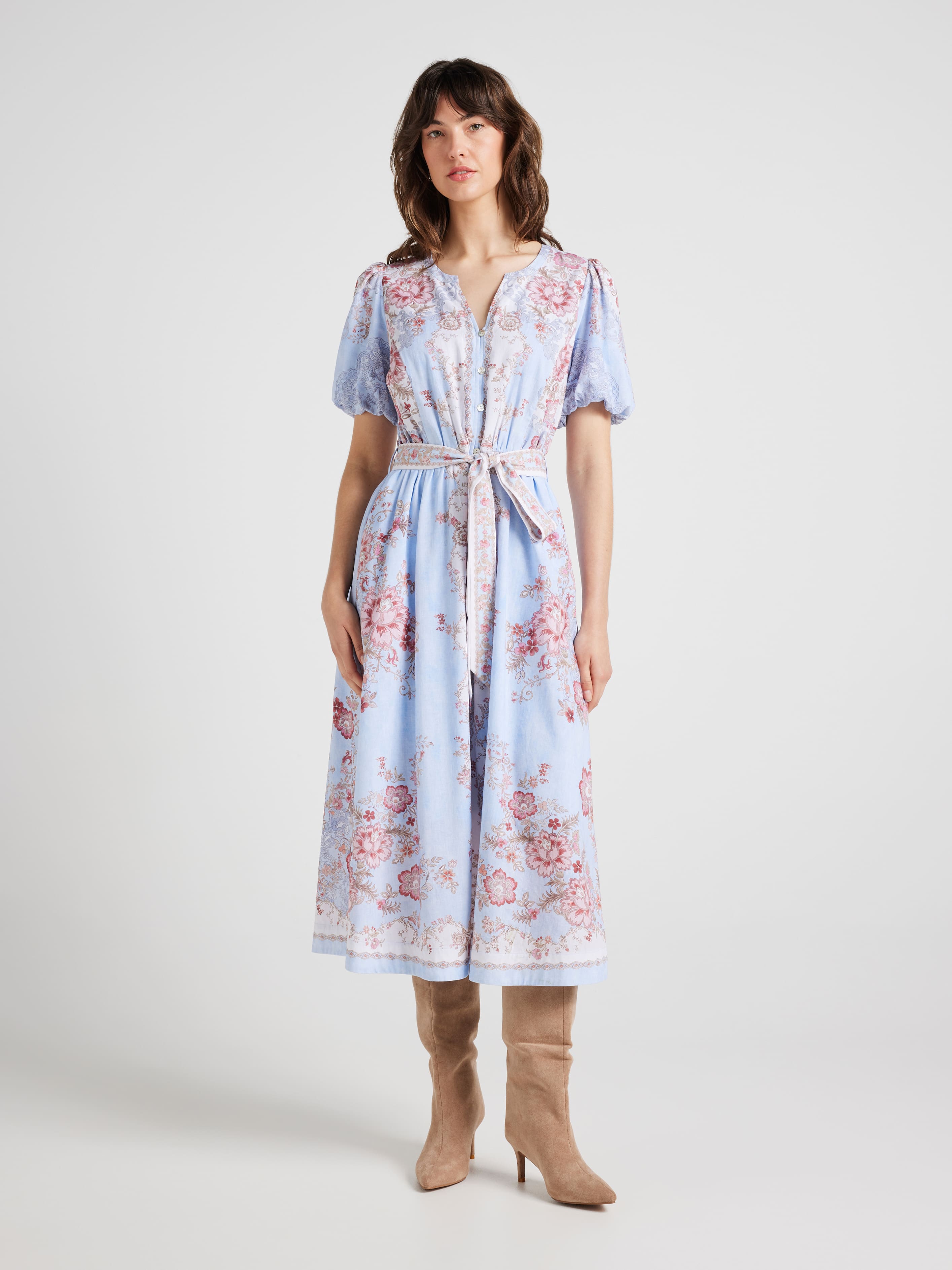 Stella Button Through Midi Dress