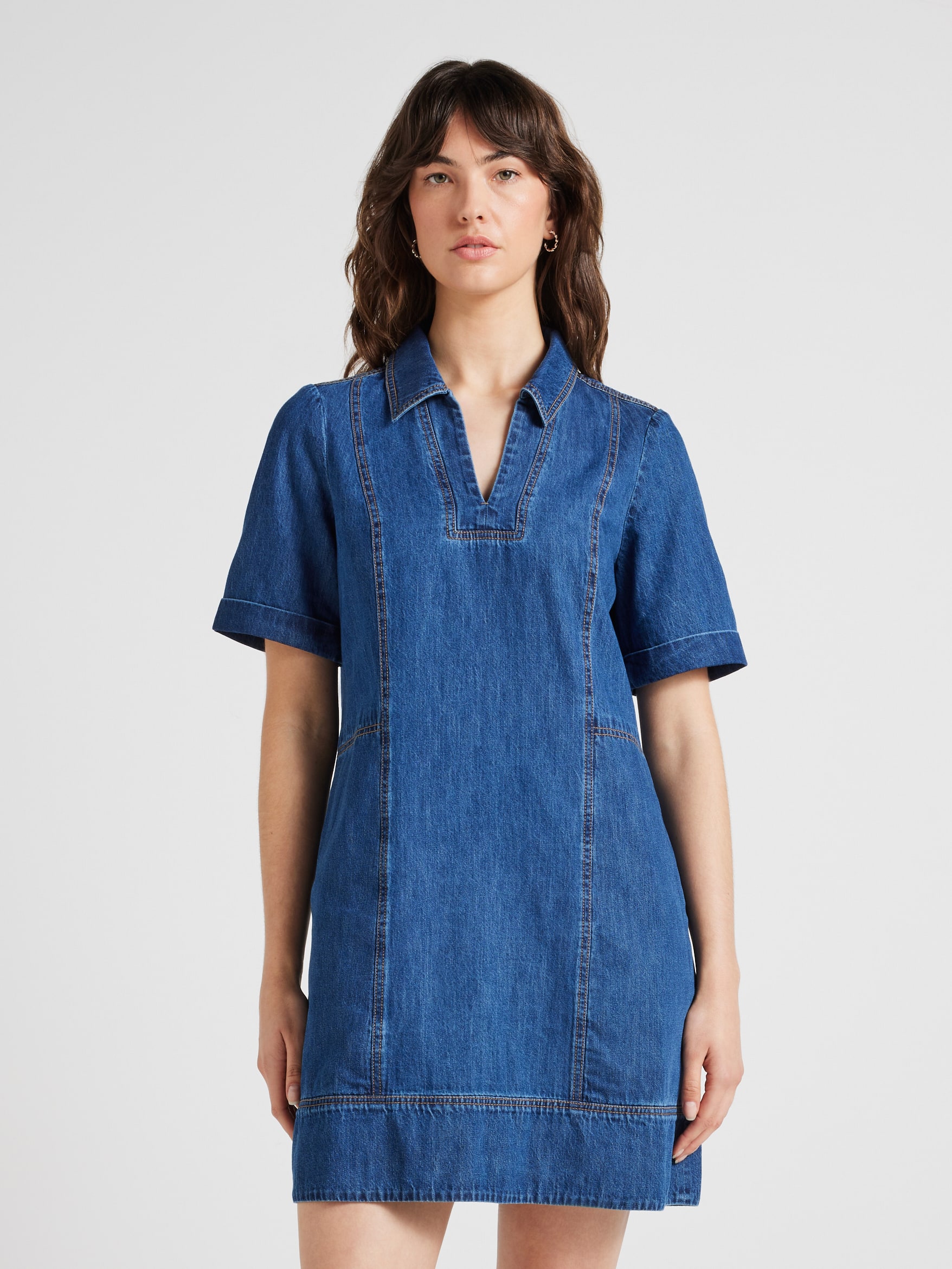 Autumn Denim Popover Dress