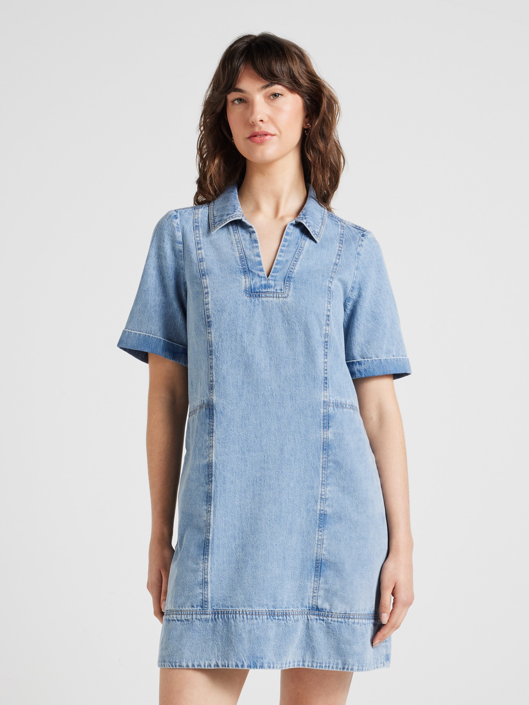 Autumn Denim Popover Dress