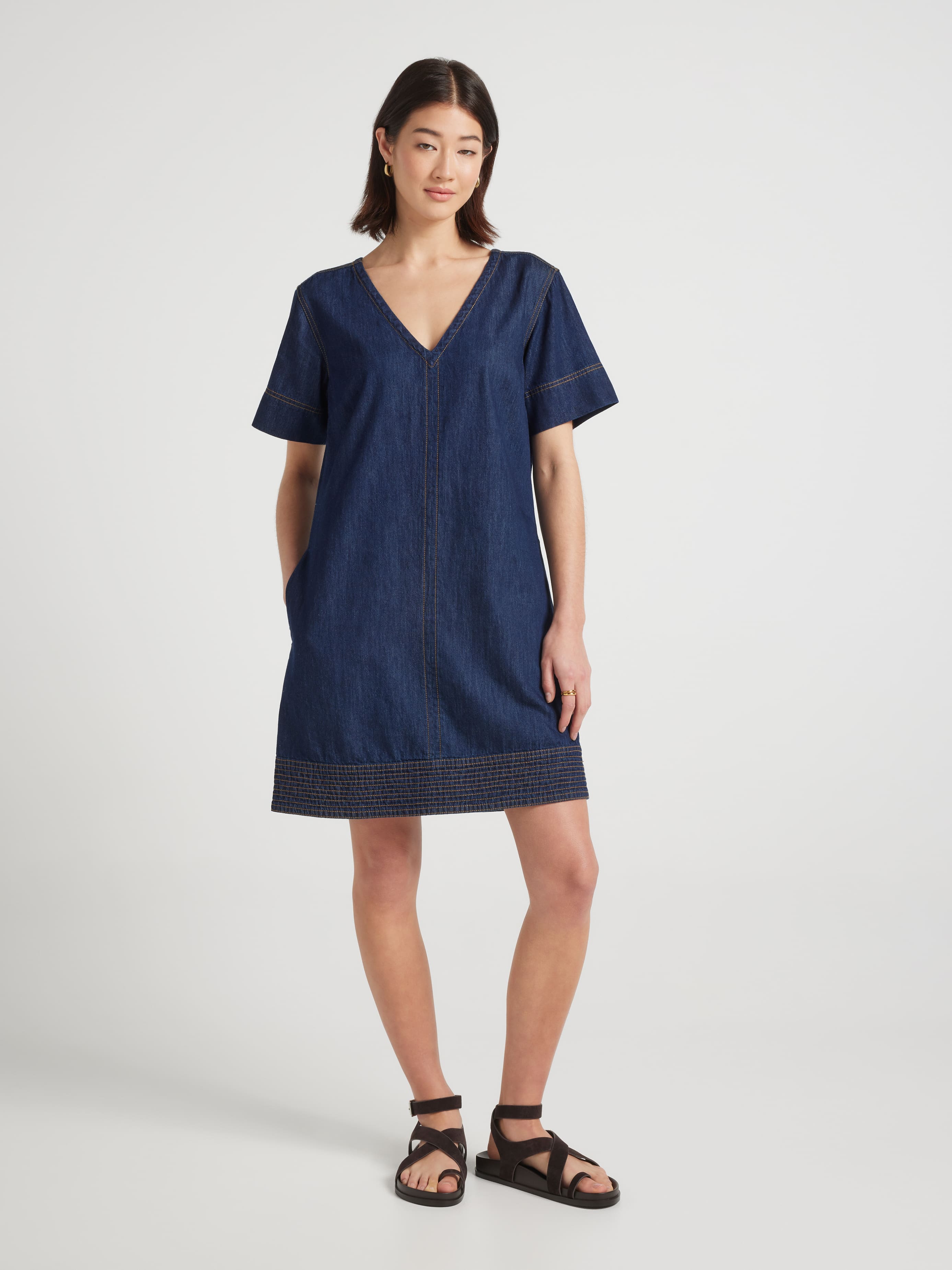 Alani Denim Shift Mini Dress