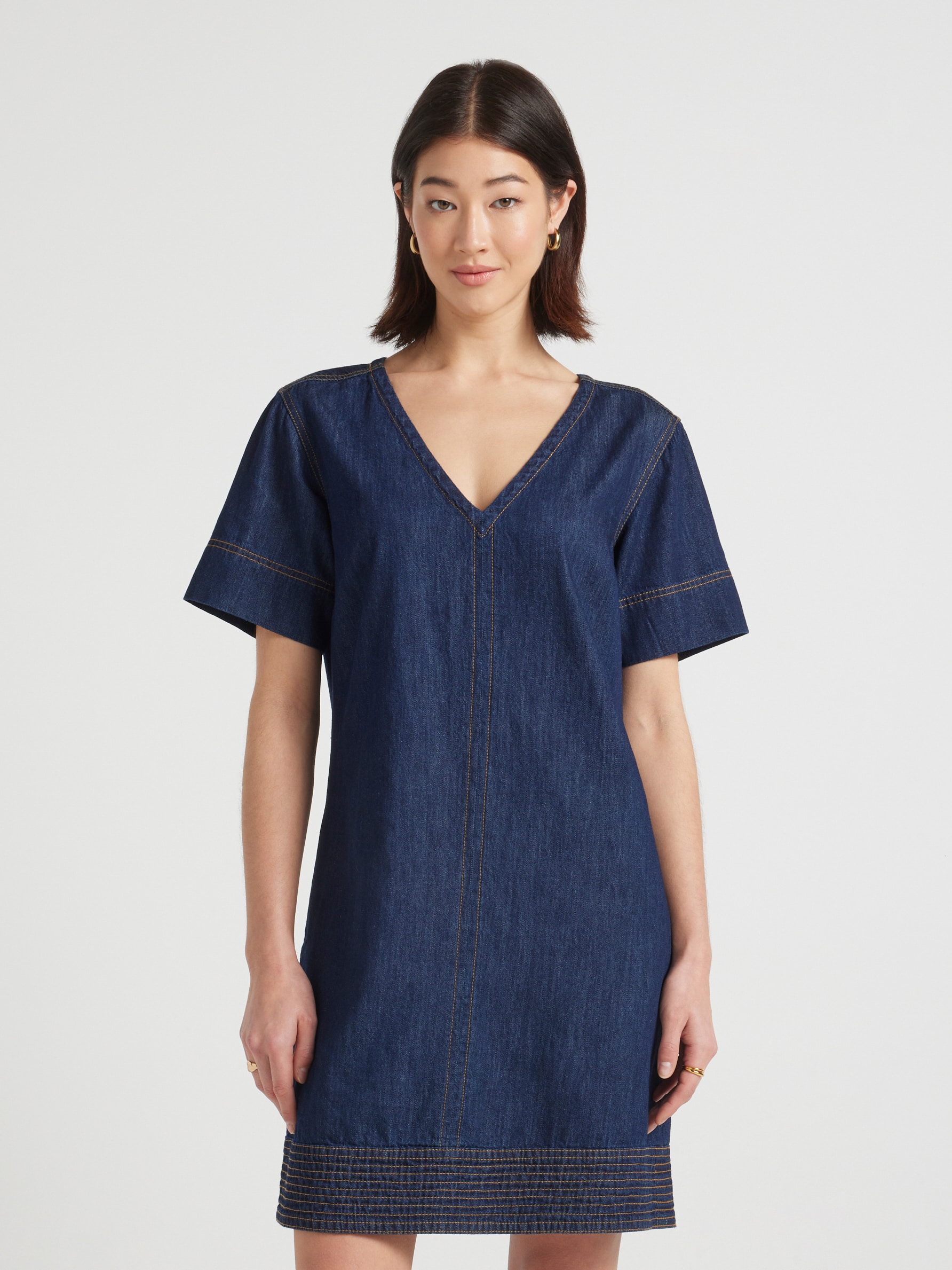 Alani Denim Shift Mini Dress