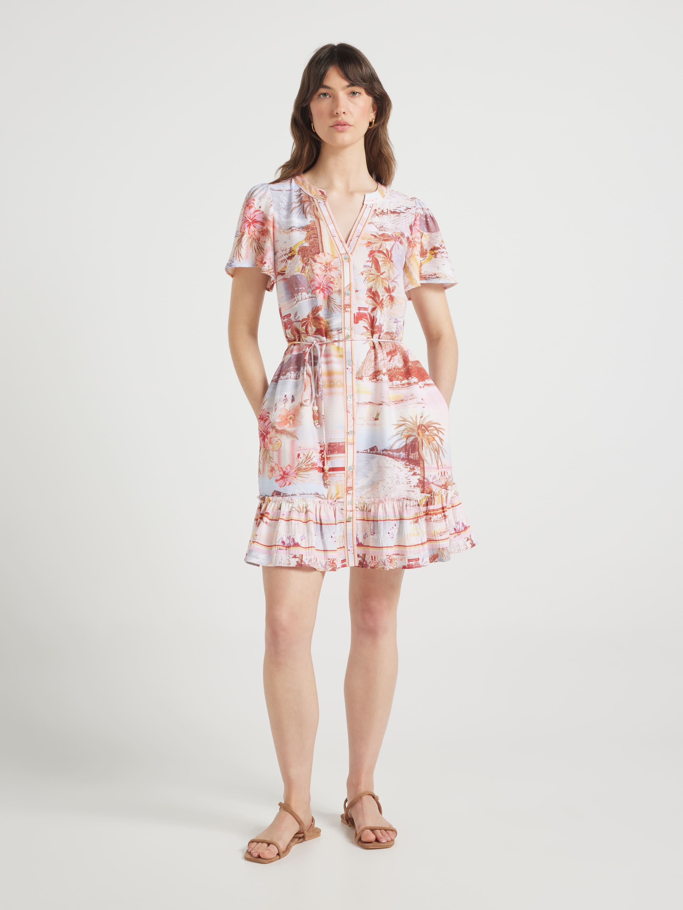 Lola Flutter Sleeve Mini Dress