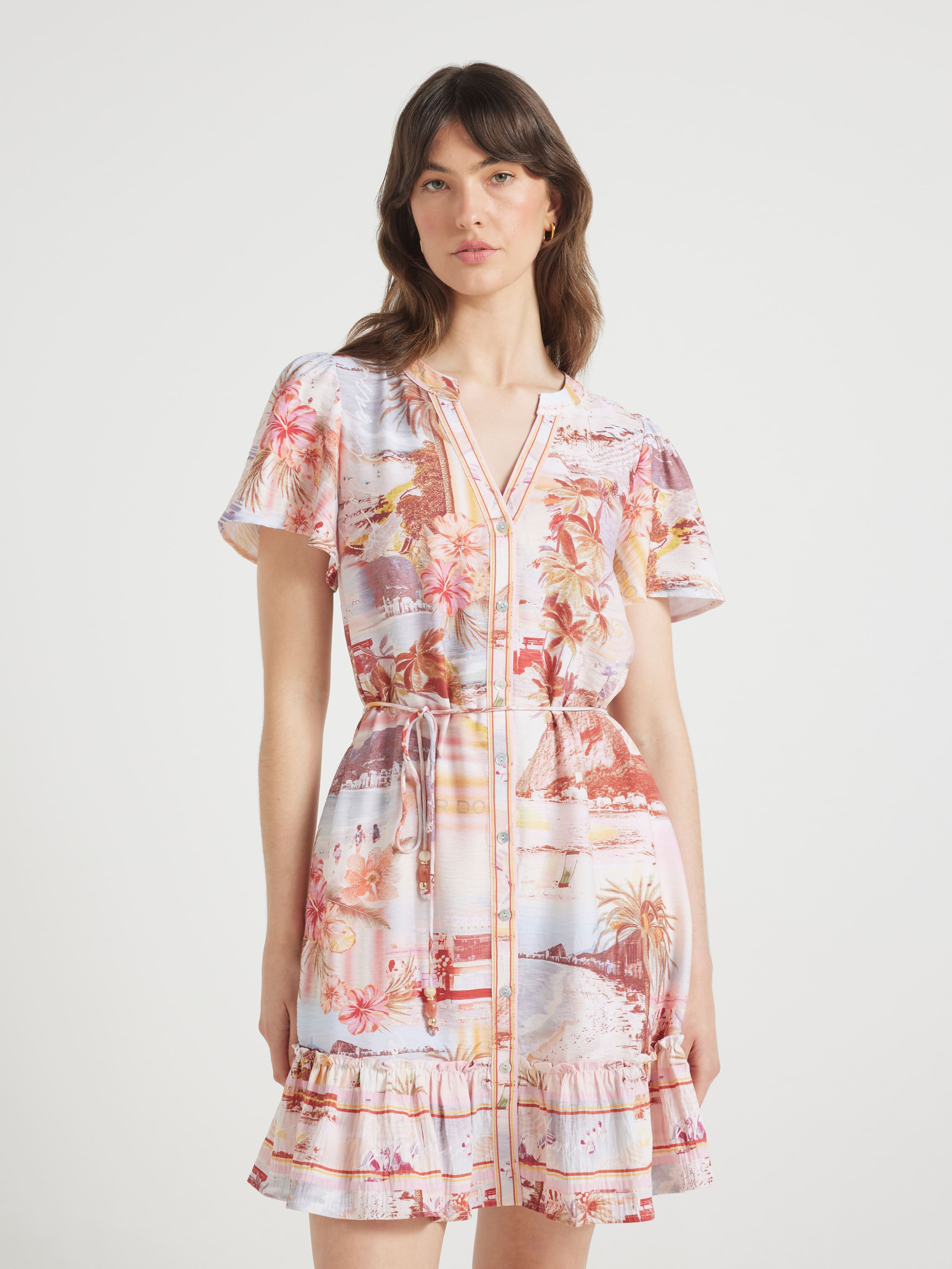 Lola Flutter Sleeve Mini Dress