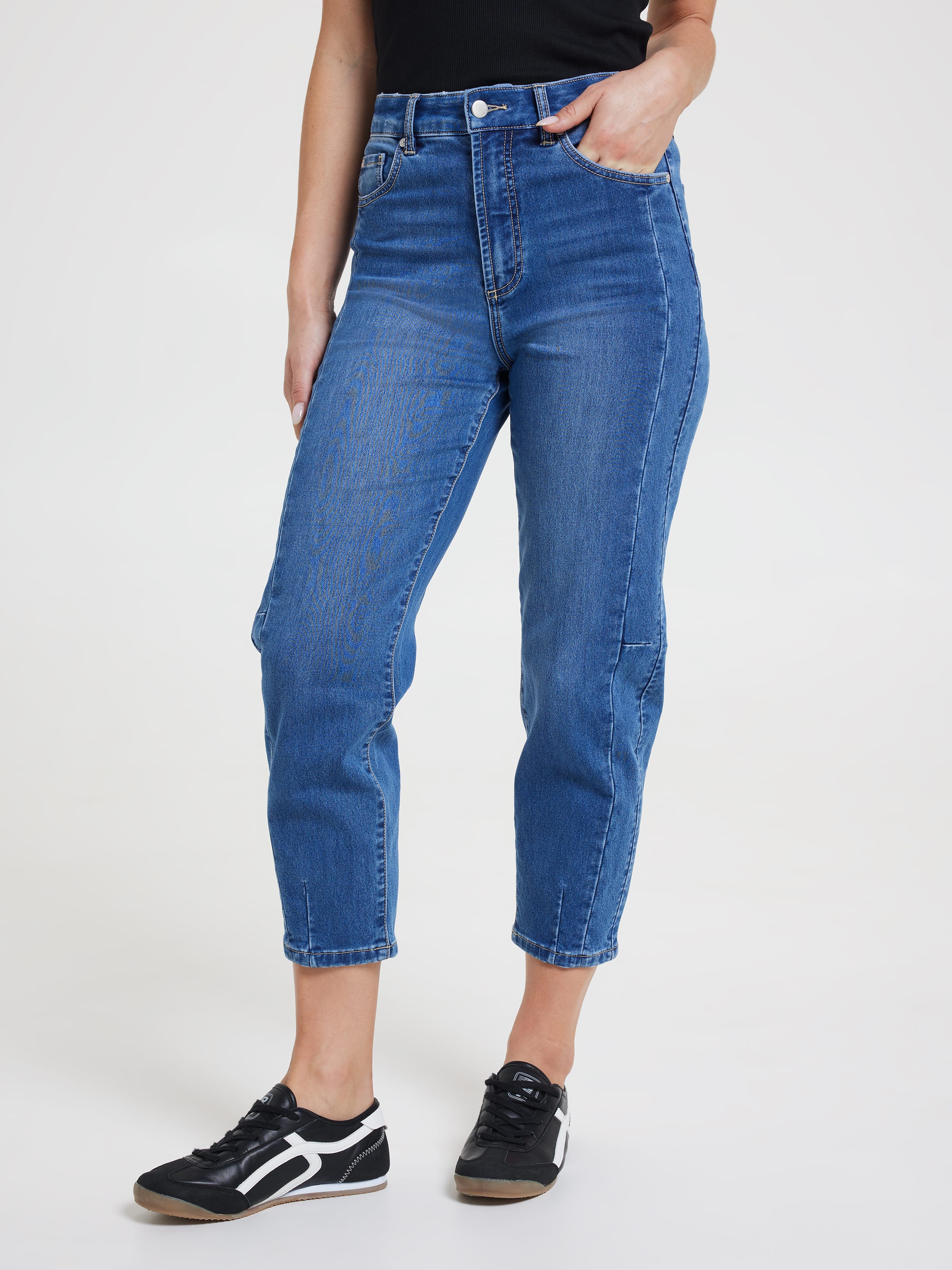 Amaze High Rise Slim Barrel Jean