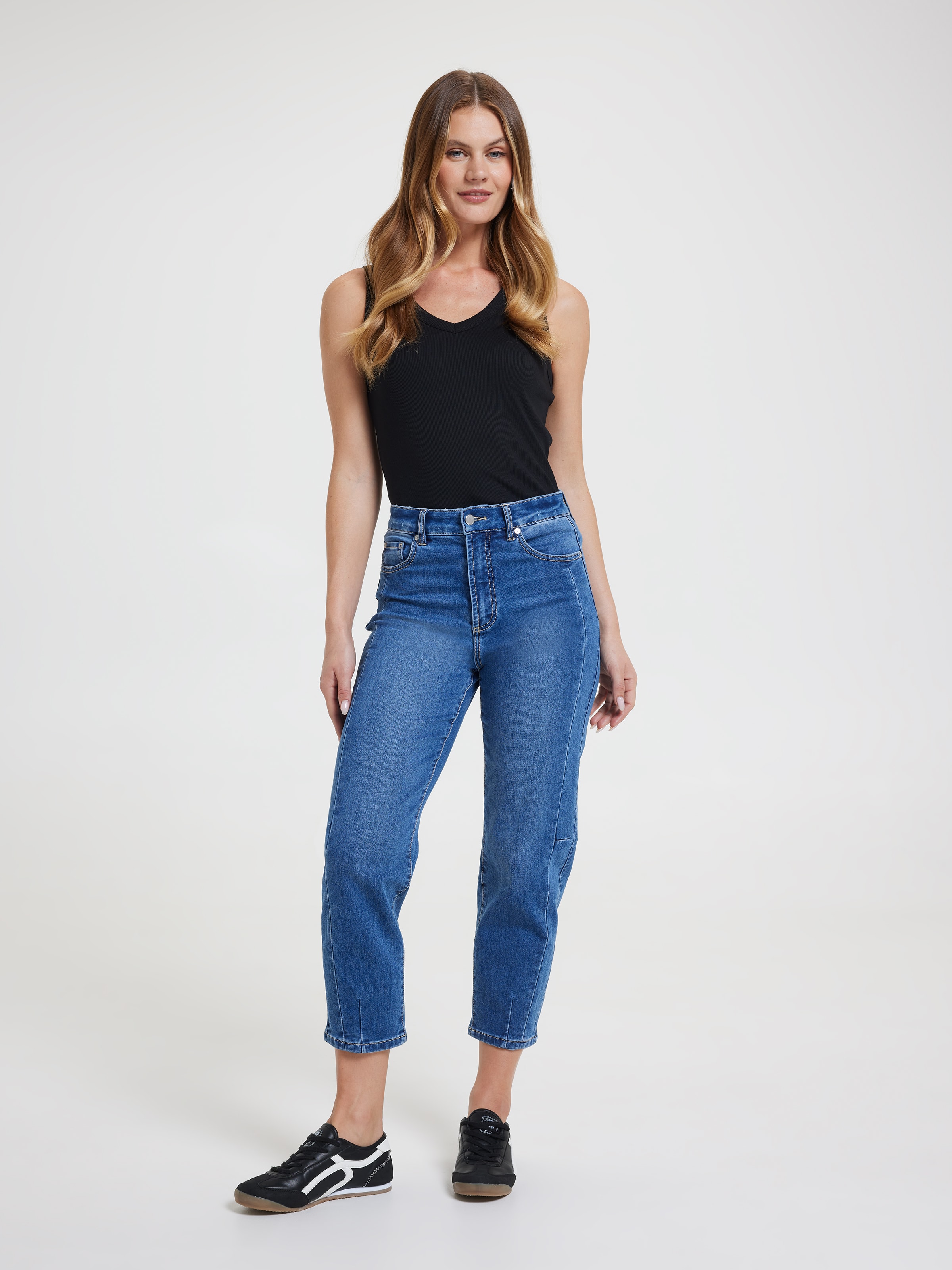Amaze High Rise Slim Barrel Jean