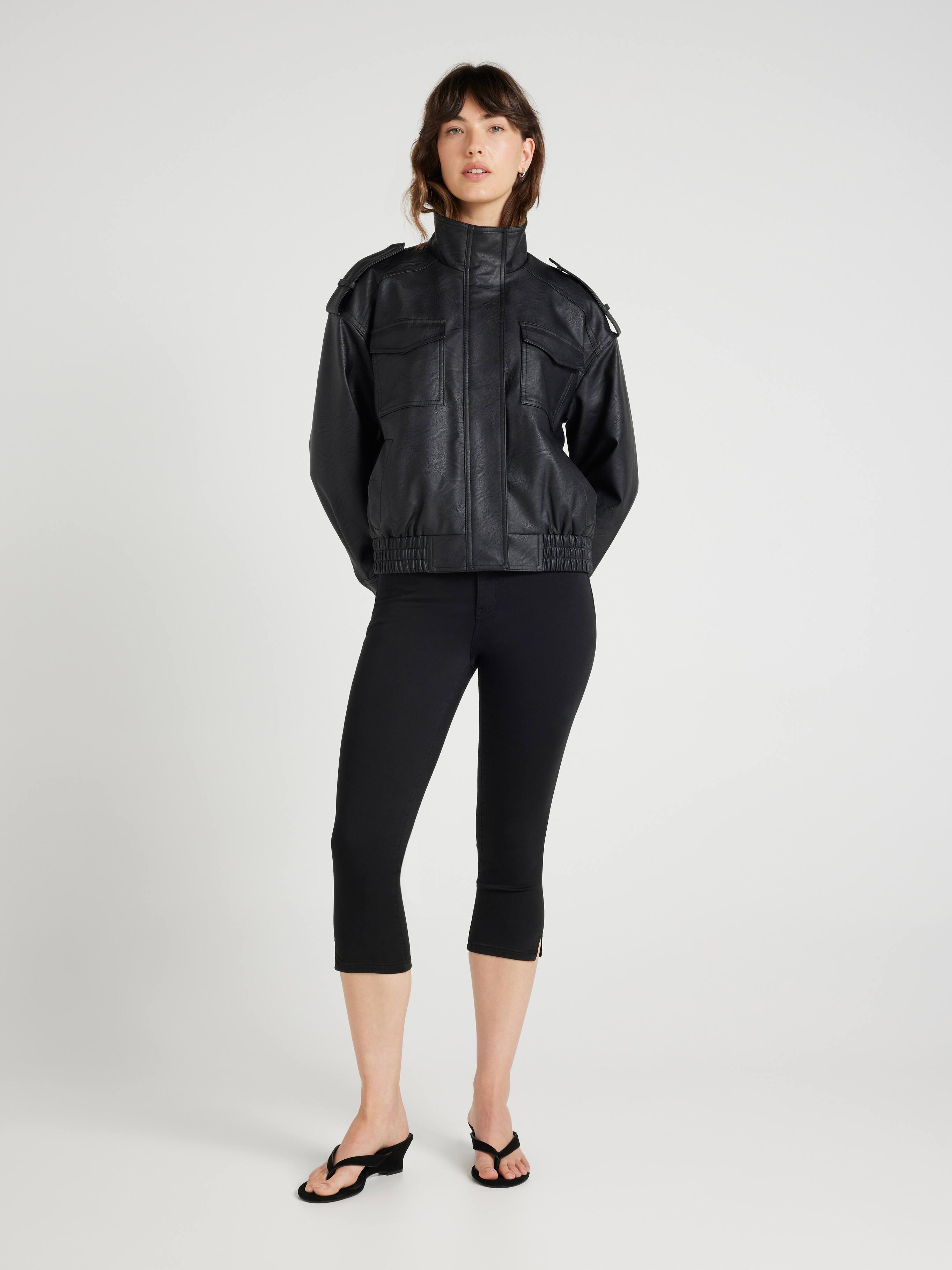 Violet Pu Funnel Neck Jacket