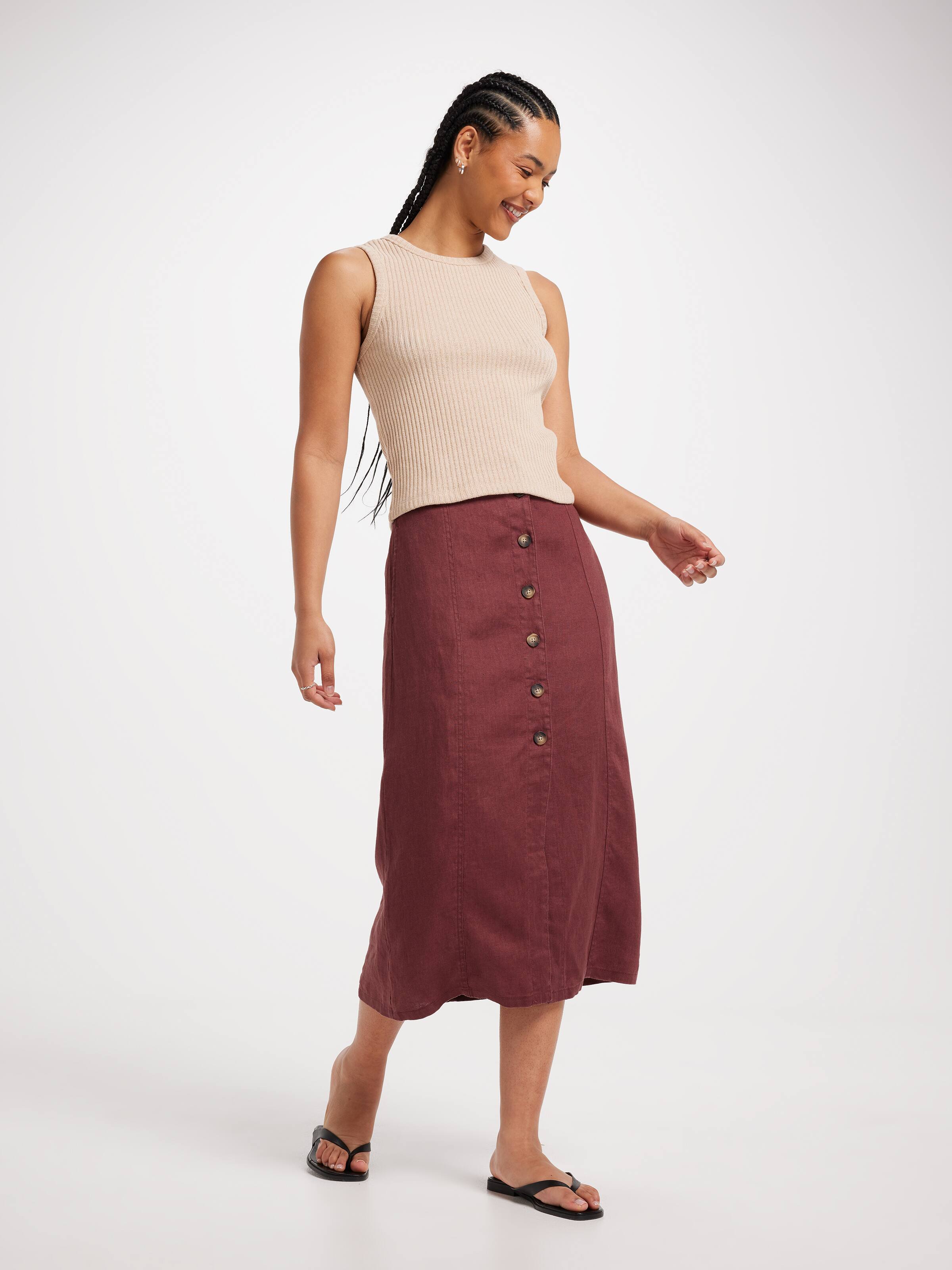 Bianca Button Through Skirt